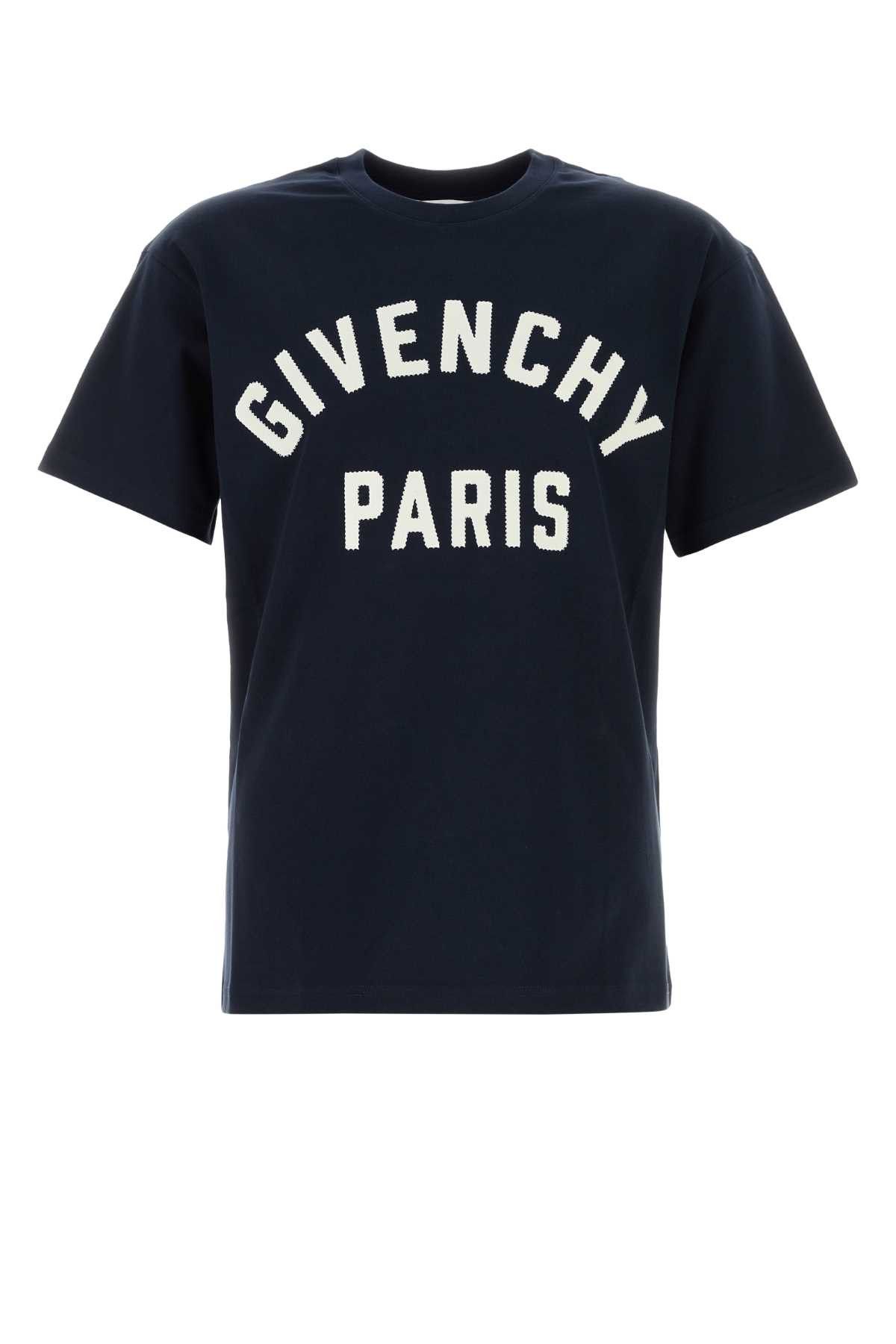 Givenchy Dark Blue Cotton T-Shirt Size US L / EU 52-54 / 3 - 1 Thumbnail