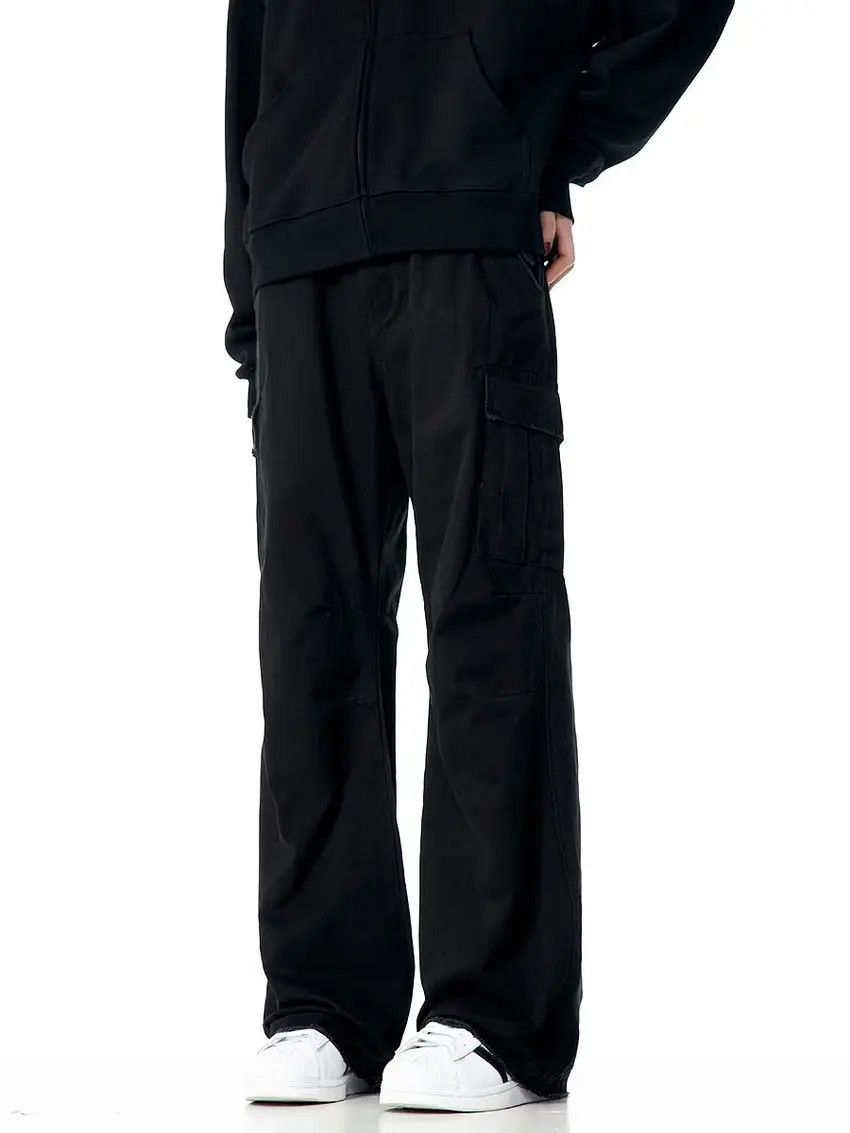 Designer × Japanese Brand Black Washed Baggy Casual Denim Trousers Size US 33 - 2 Thumbnail