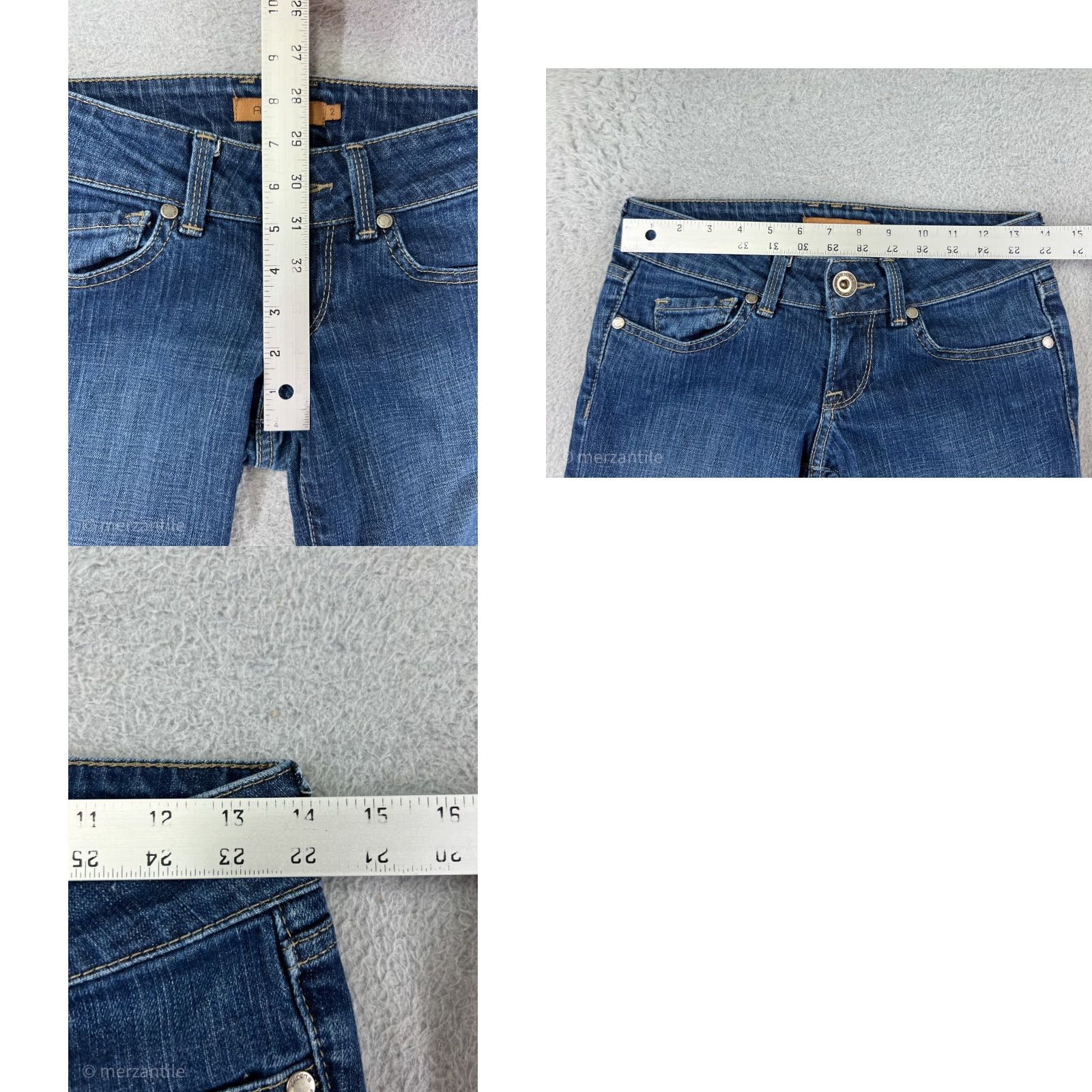 Vintage Arden B Pants 2 Blue Denim Jeans Crop Crapi Cotton Blend Stretch Low Rise Size 26" / US 2 / IT 38 - 9 Thumbnail