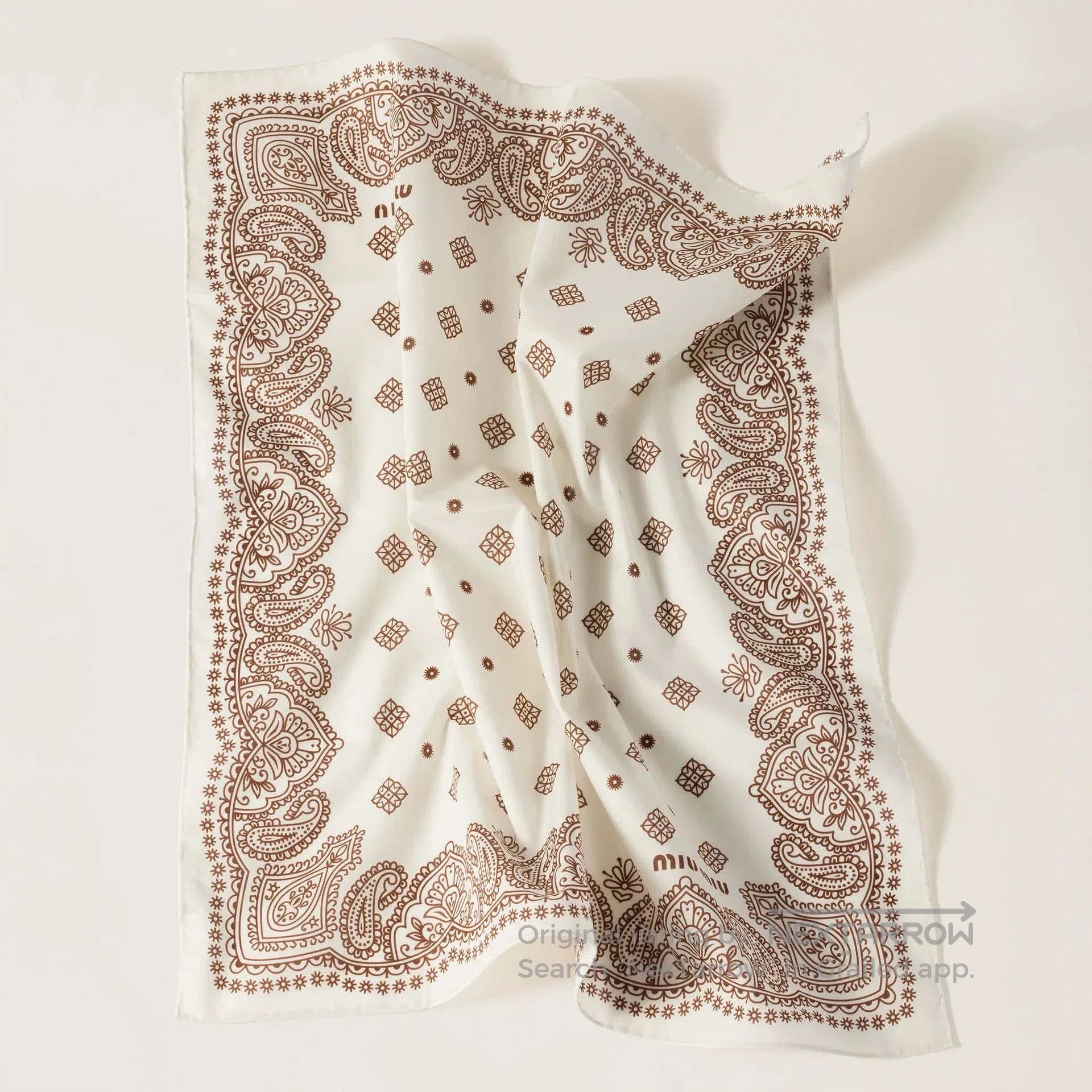 Miu Miu Miu Miu Printed Poplin Square Scarf. Size ONE SIZE - 1 Thumbnail