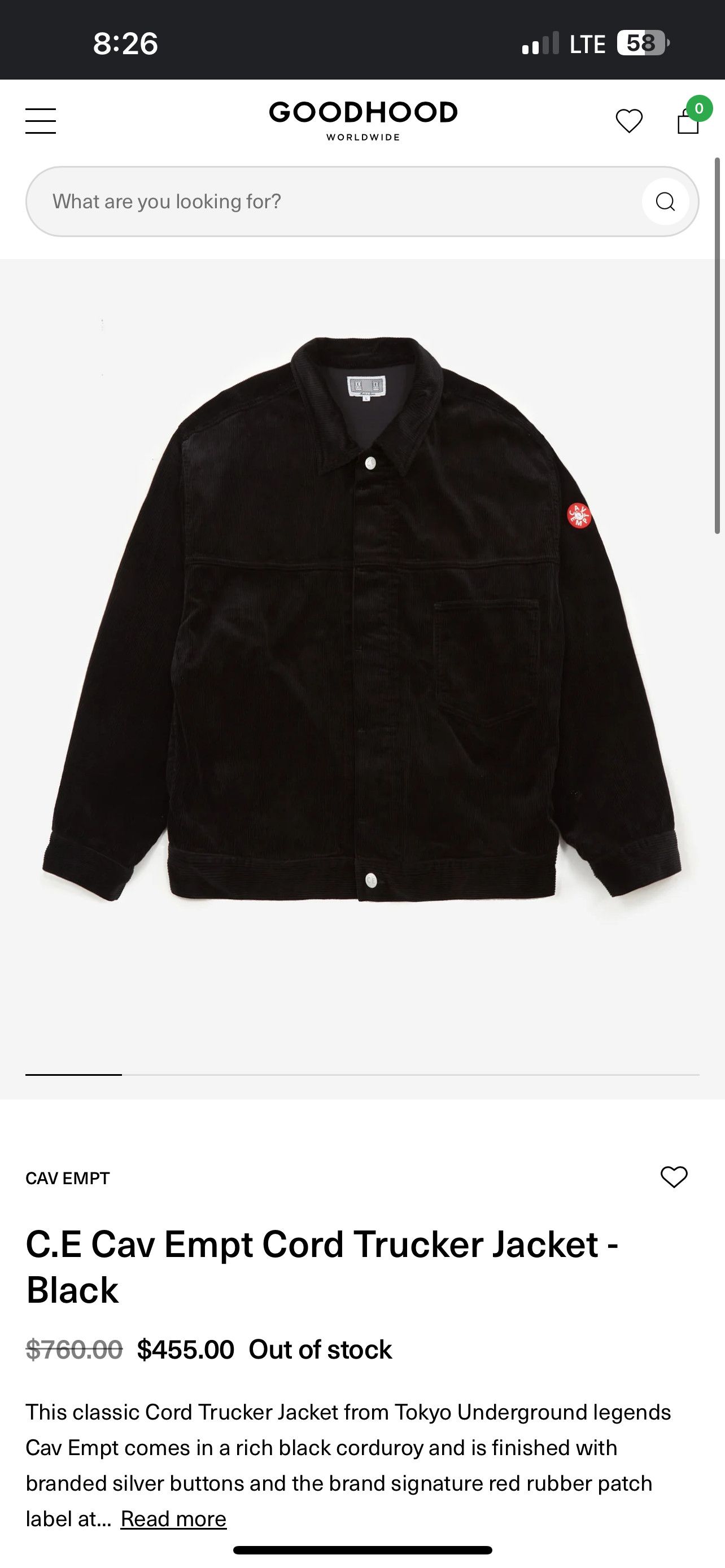 【C.E】【Cavempt】Cord Trucker Jacket Black Cav Empt C.E CORD TRUCKER JACKET – unexpected store