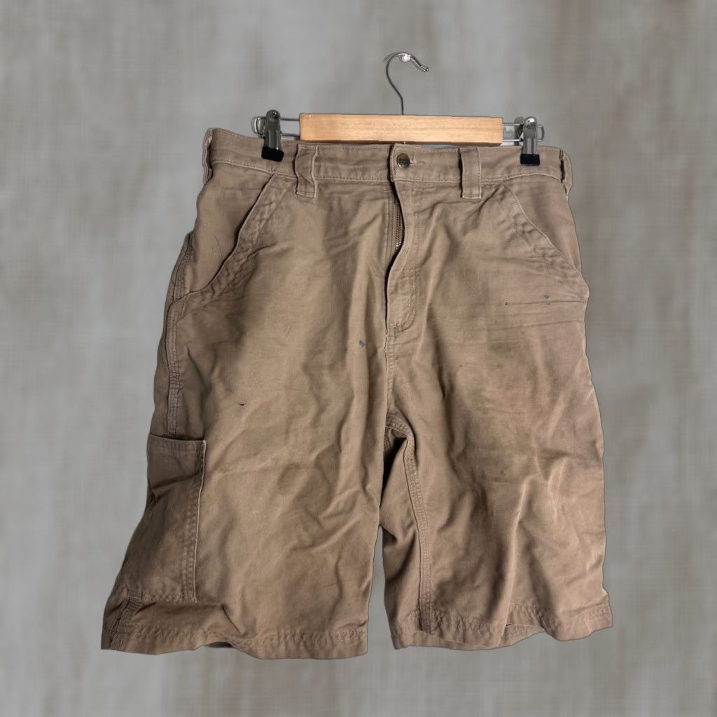 Carhartt Carhartt Shorts Mens 32x10 Khaki Beig Beige Regular Cargo Pockets Workwear Casual 32 Mens Clothing Canvas Cotton Flat Front Inseam 10" Size US 32 / EU 48 - 1 Thumbnail