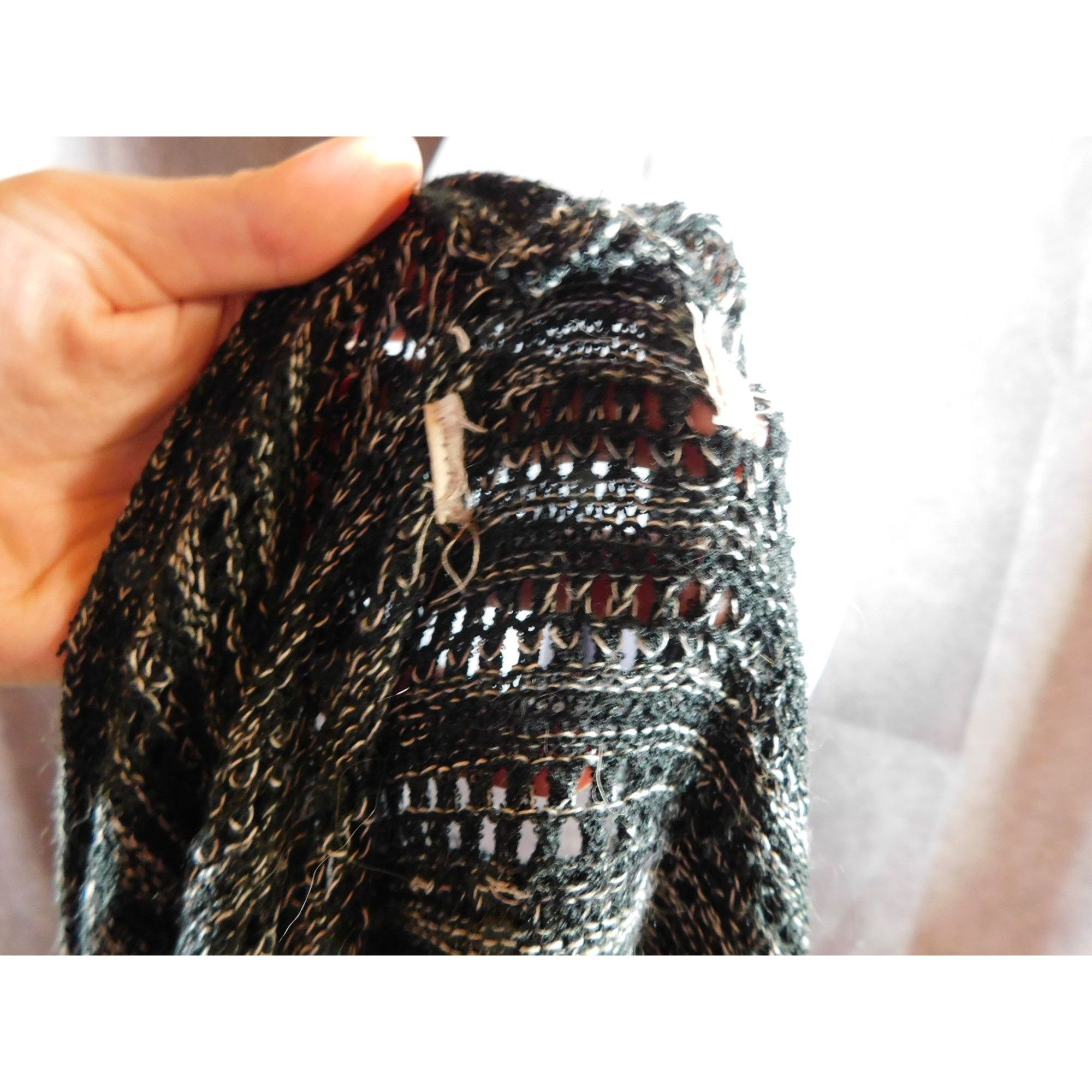 Other Whimsy Goth Black And White Shaggy Cardigan Size L / US 10 / IT 46 - 5 Thumbnail