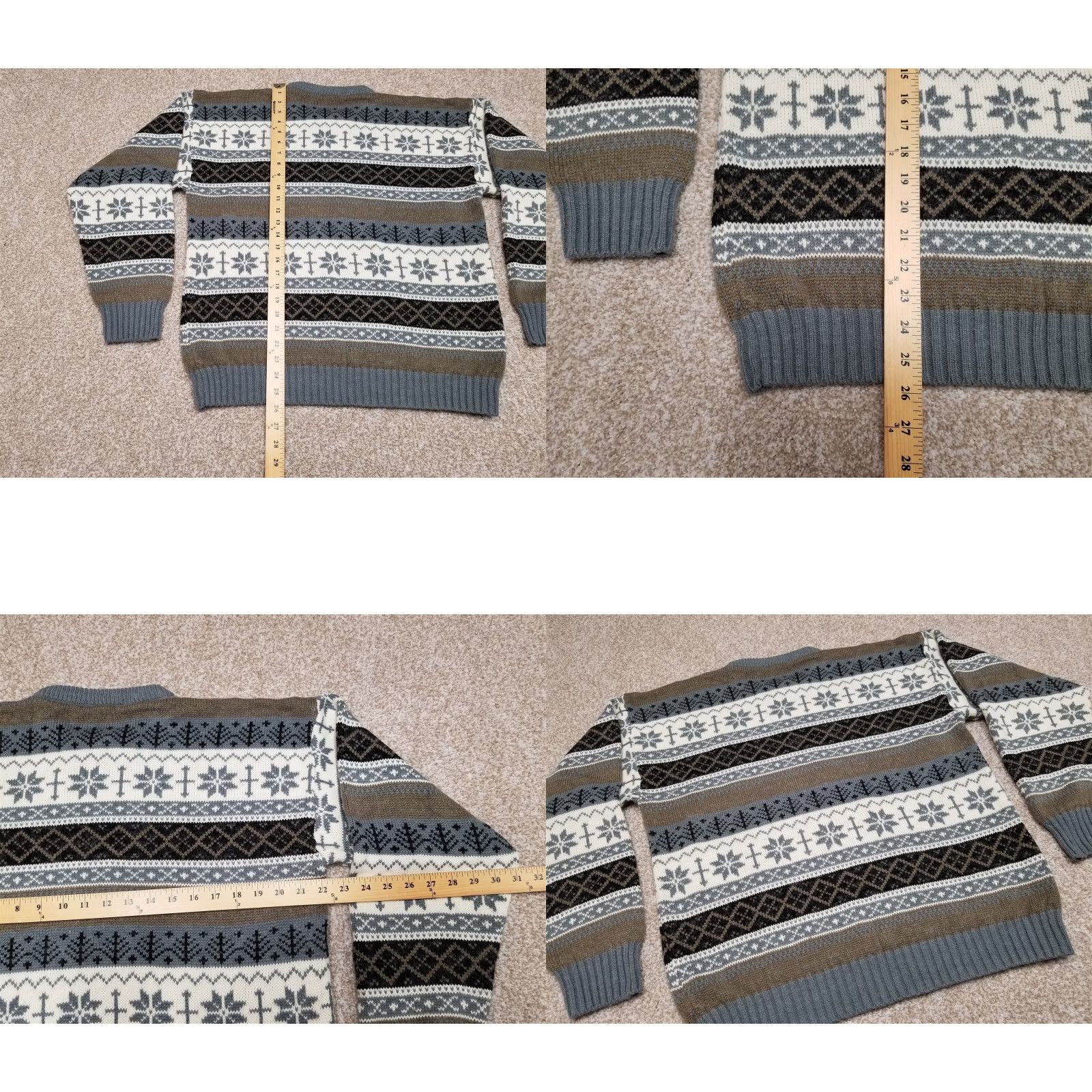 Jantzen VINTAGE Ski Sweater Mens M Gray Brown Crewneck Pullover Icelandic Snow Flake Geometric All Seasons Casual Mens Size US M / EU 48-50 / 2 - 8 Thumbnail