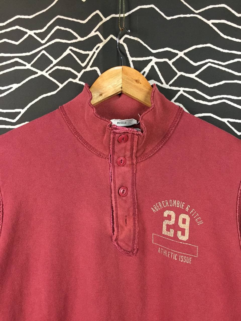 Abercrombie & Fitch Abercrombie & Fitch Athletic Issue Mock Neck Henley Tee Size US L / EU 52-54 / 3 - 3 Thumbnail