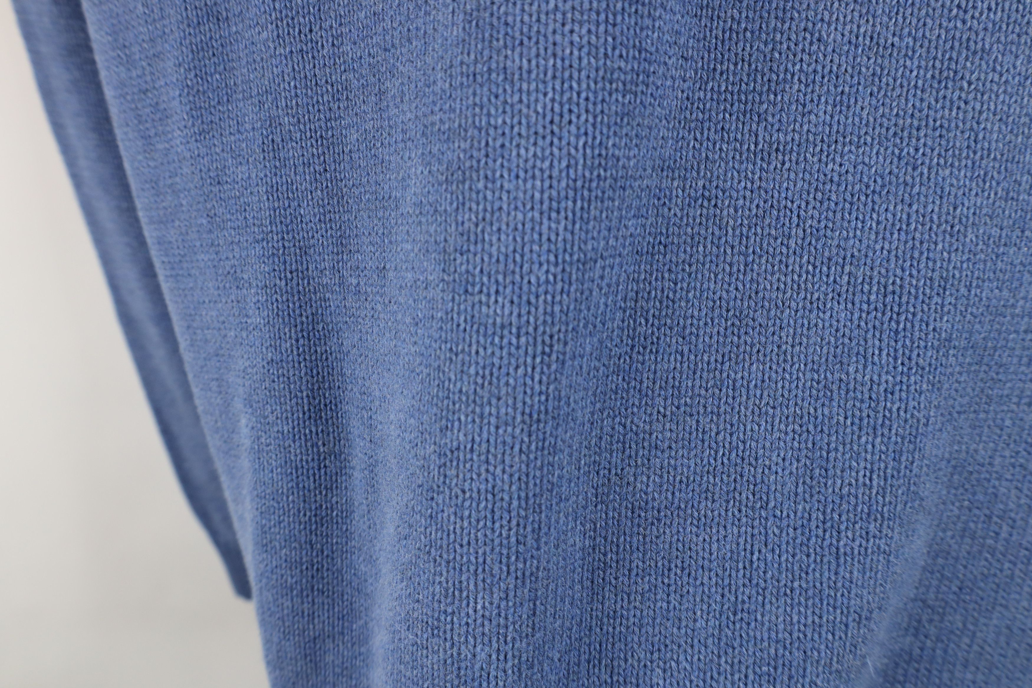 Lands' End × Vintage Vintage 90s Lands End Blank Cotton Knit Sweater Blue Japan Size L / US 10 / IT 46 - 4 Thumbnail