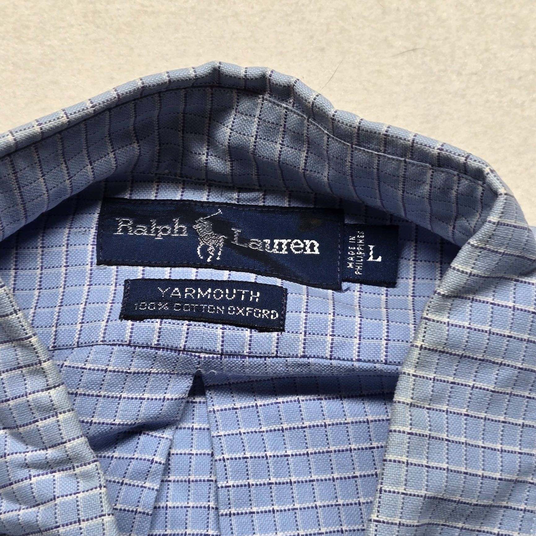 Polo Ralph Lauren Polo Ralph Lauren Shirt Blue Check Adult Men L Large Button-Up Casual Shirt Size US L / EU 52-54 / 3 - 3 Thumbnail