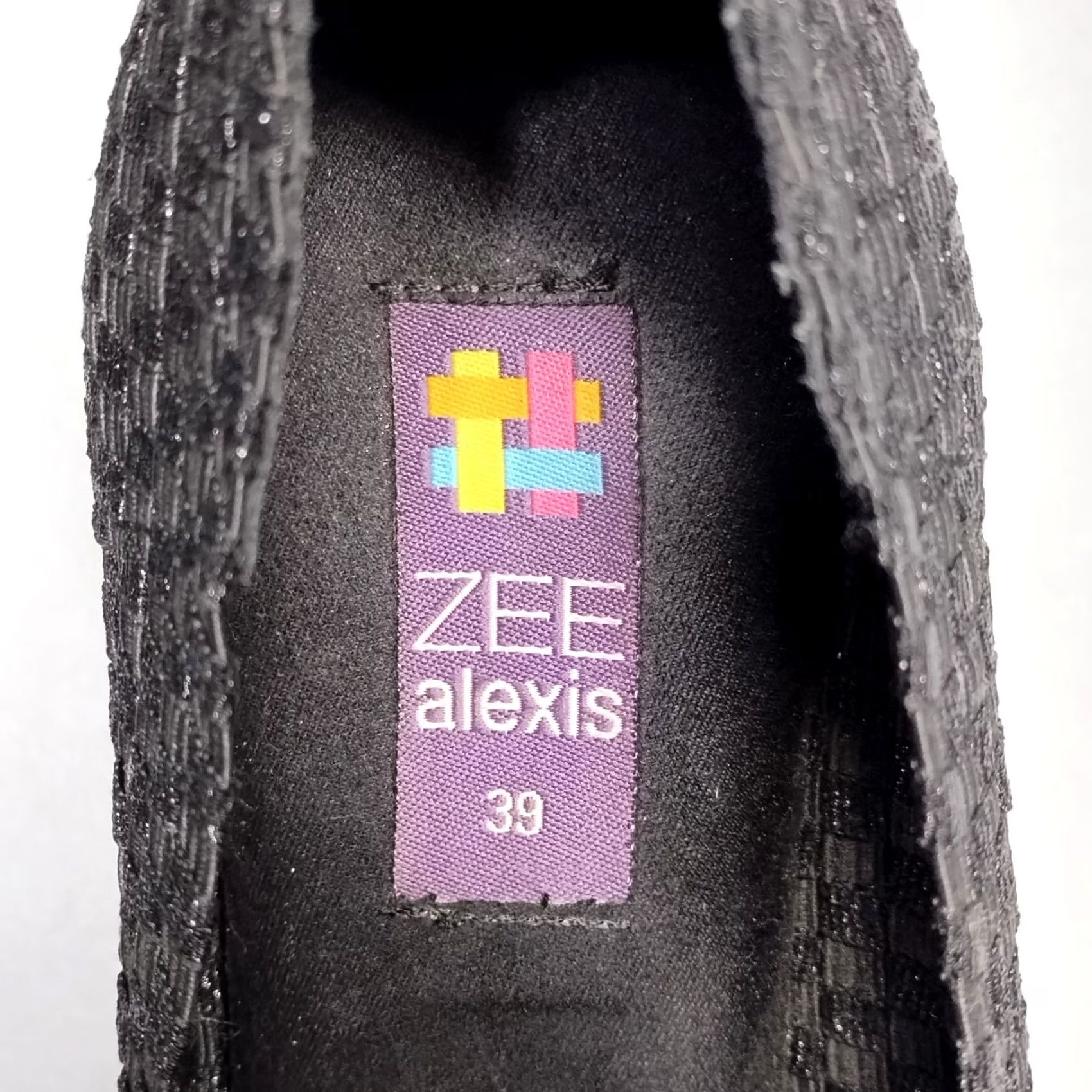 ALEXIS Zee Alexis Wedge Ballet Flats Womens 8 Black & Gray Stretch Slip On Comfort Flat Shoes Size US 8 / IT 38 - 4 Thumbnail