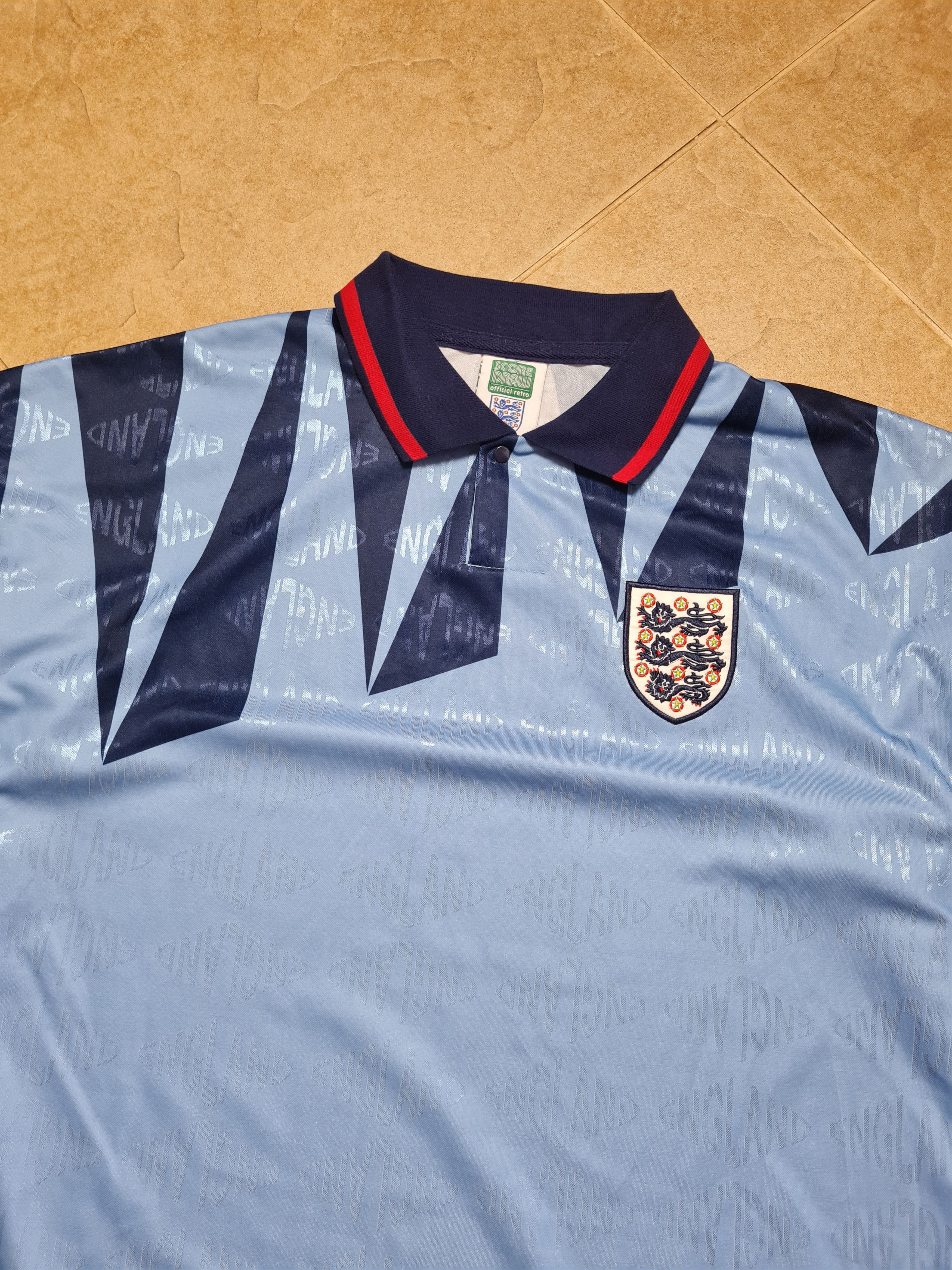 Other England Football Shirt Score Draw 3rd Away FA Retro 1990 Size US XL / EU 56 / 4 - 4 Thumbnail