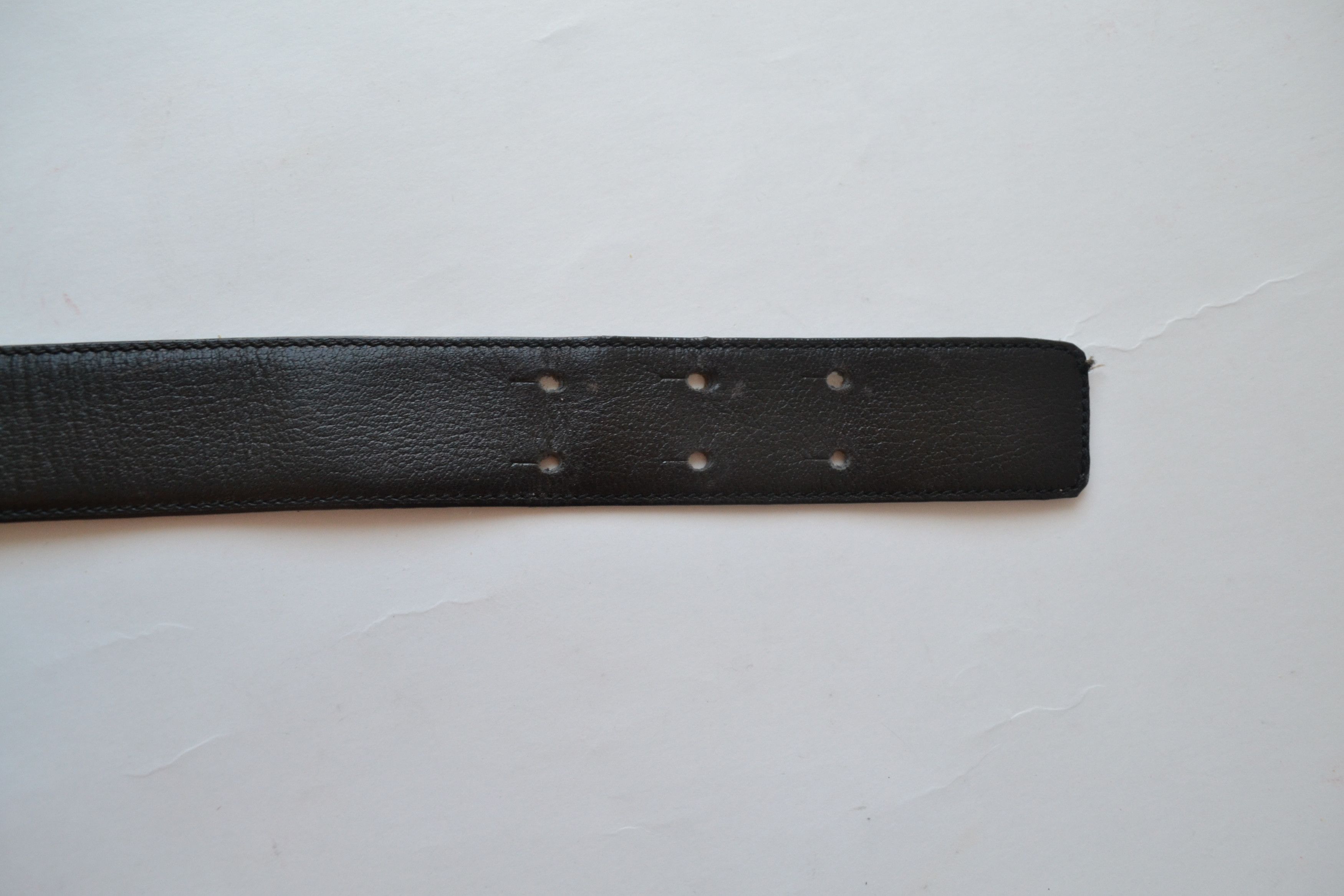 Moschino MOSCHINO Belt Leather Logo Vintage 90s Buckle Black Gold Size ONE SIZE - 8 Thumbnail