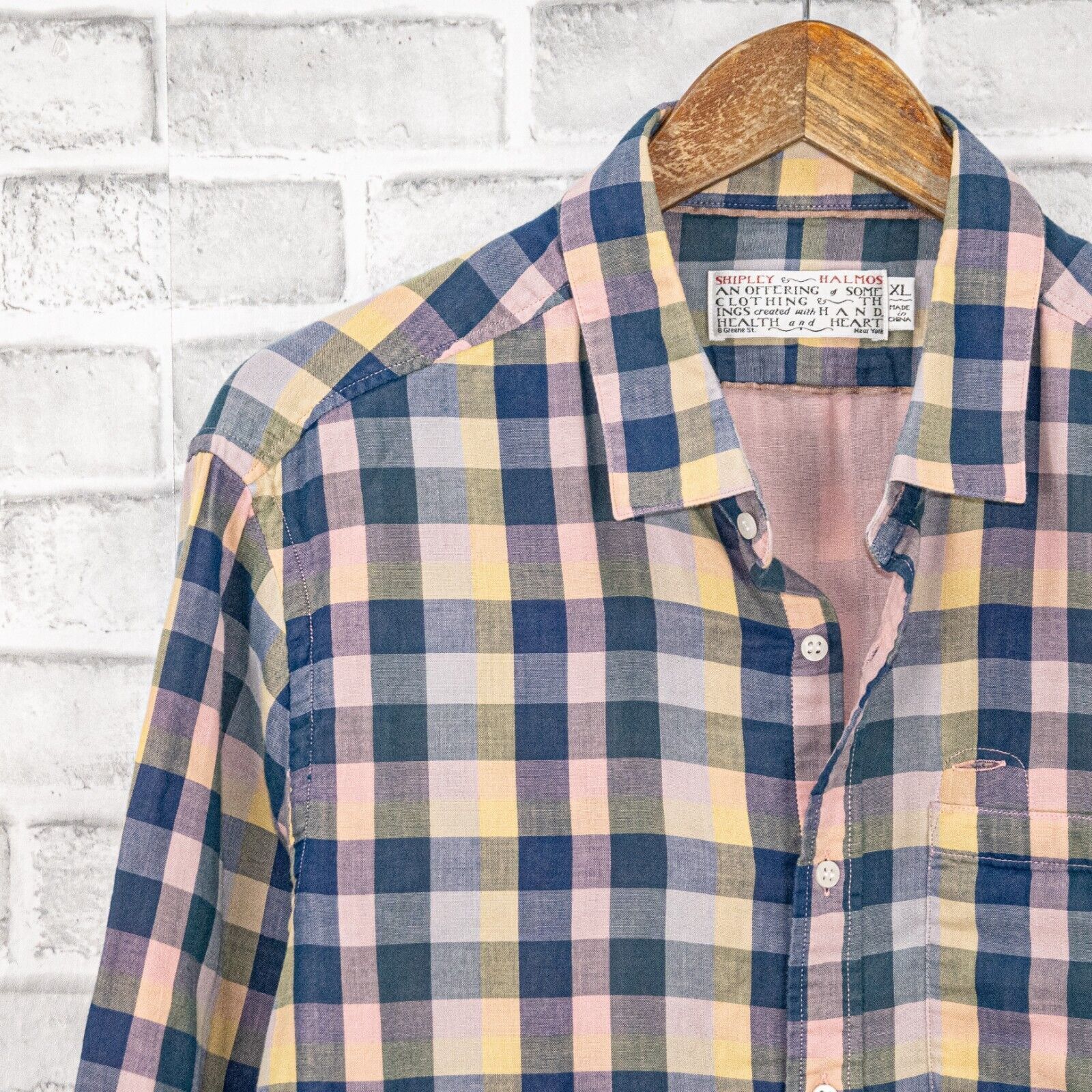 Shipley & Halmos SHIPLEY & HALMOS double layer Button up Shirt in Blue Pink Size US XL / EU 56 / 4 - 5 Thumbnail