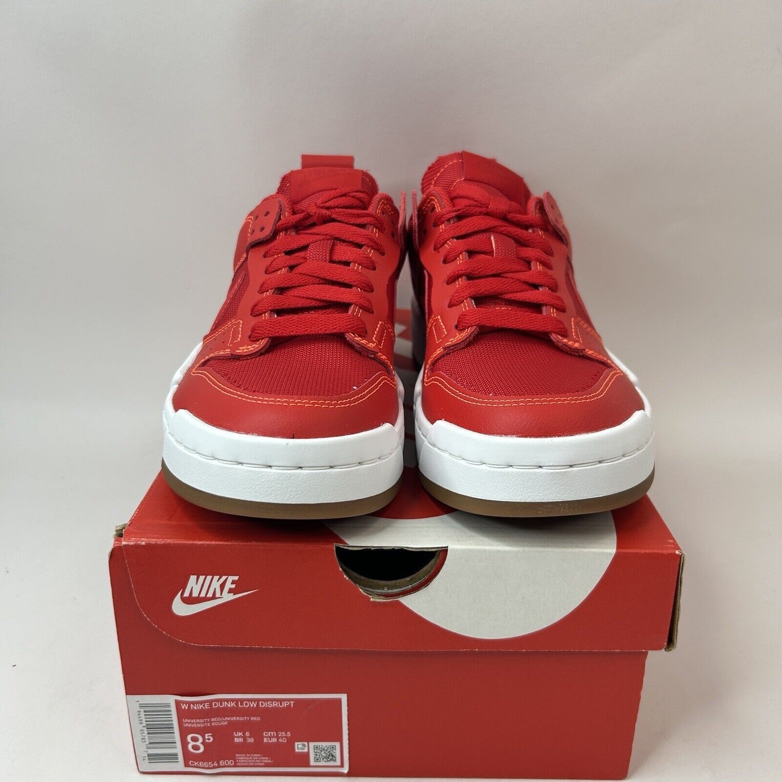Nike Nike Wmns Dunk Low Disrupt “University Red Gum” 2023 Size US 8.5 / IT 38.5 - 2 Thumbnail