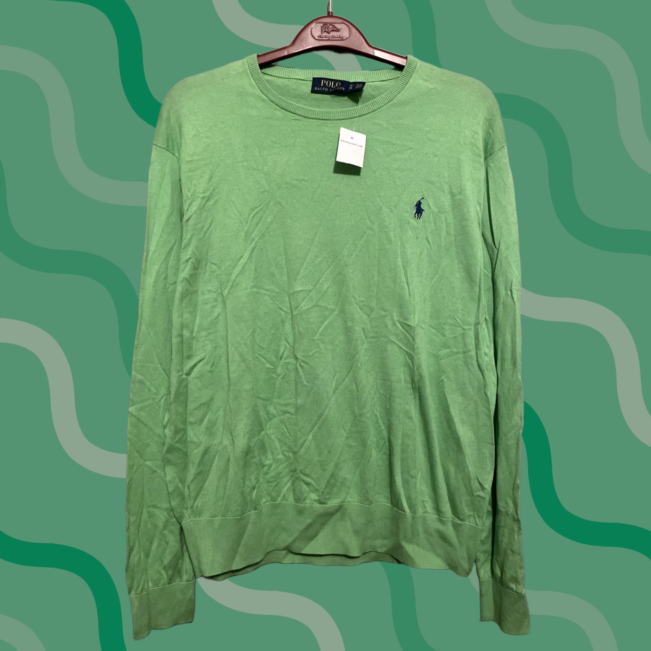 Polo Ralph Lauren Polo Ralph Lauren Sweatshirt Long Sleeve Green XL Crew Neck Cotton NWT Pullover Mens Athletic All Seasons Classic Fit Polo Ralph Lauren Shirt Size US XL / EU 56 / 4 - 1 Thumbnail