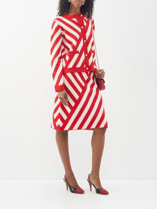 Gucci o1s1wg110225 Women's Slingback Pumps With Pleats Black & Red Size US 6 / IT 36 - 2 Thumbnail