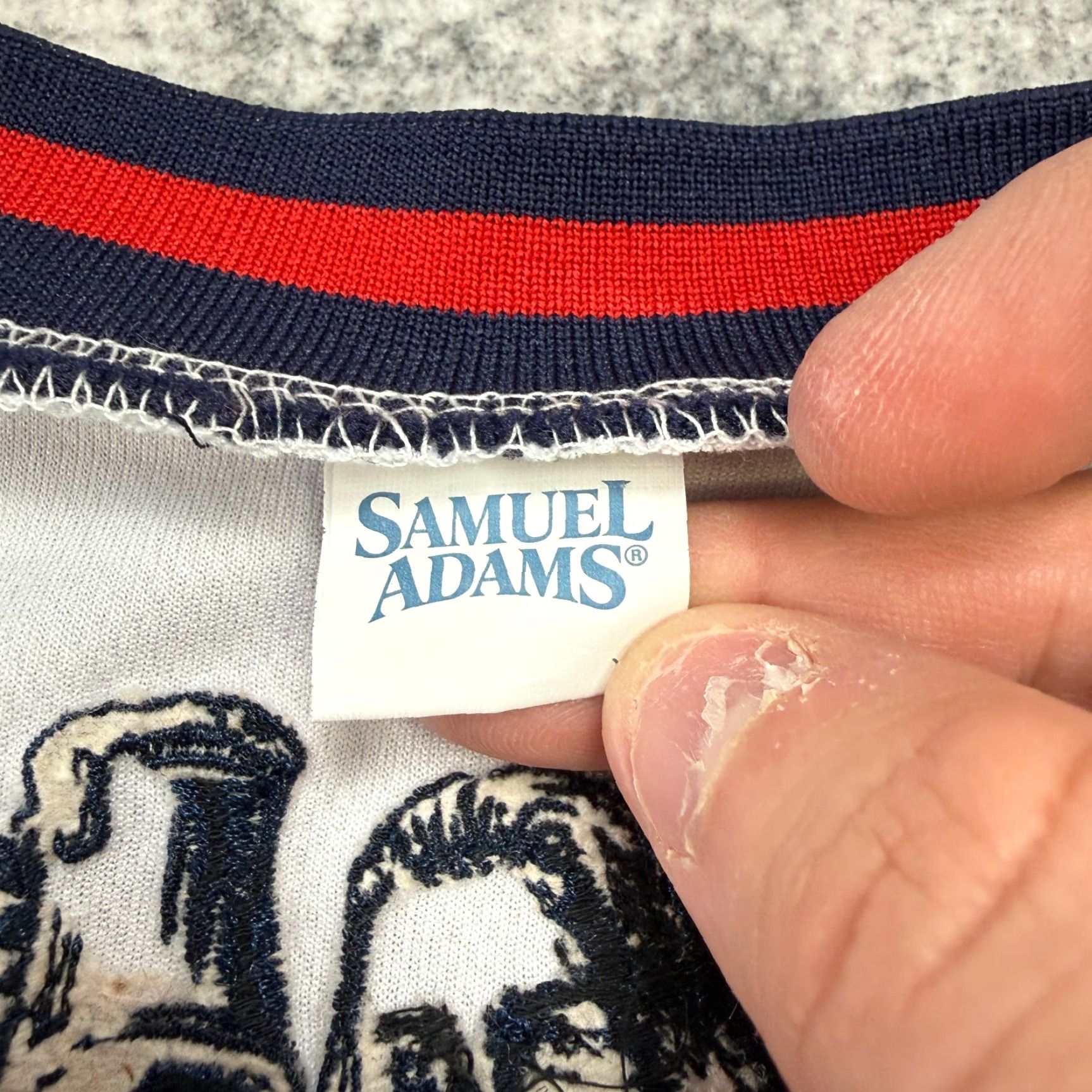 Vintage Samuel Adams Basketball Jersey Adult Large White Shirt Men L White Beer Party Fun Casual Tee Size US L / EU 52-54 / 3 - 7 Thumbnail