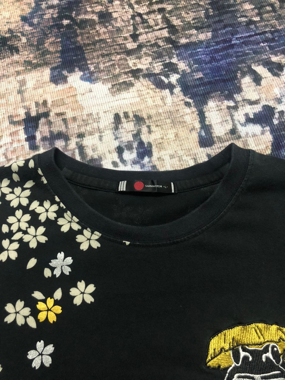 Japanese Brand Sanmaruichi Art Print Flowers Embroidery Frog Design Sukajan Size US M / EU 48-50 / 2 - 3 Thumbnail