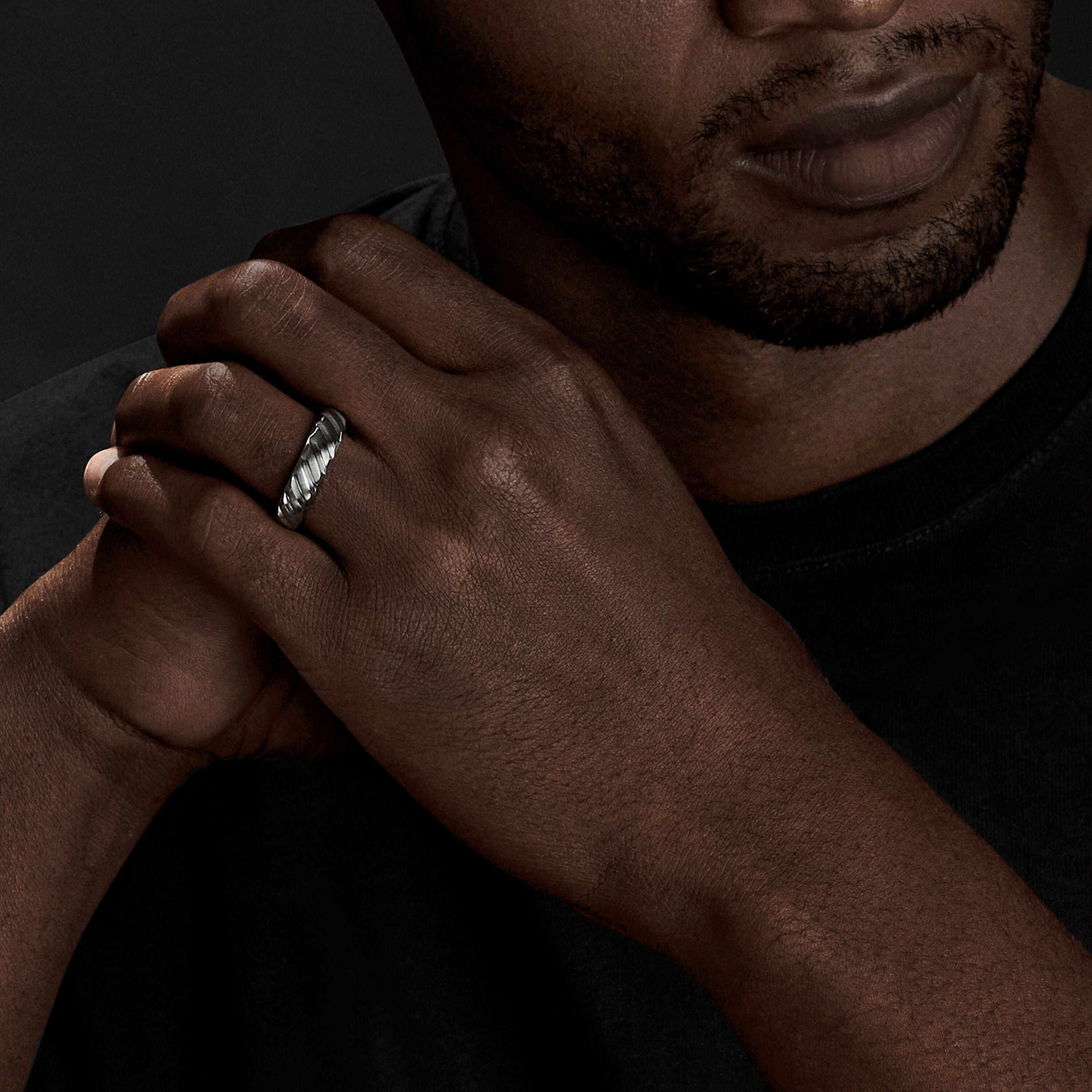 David Yurman o1w1db10325 Size:OS/ Modern Cable Band Ring in Grey Size ONE SIZE - 3 Thumbnail