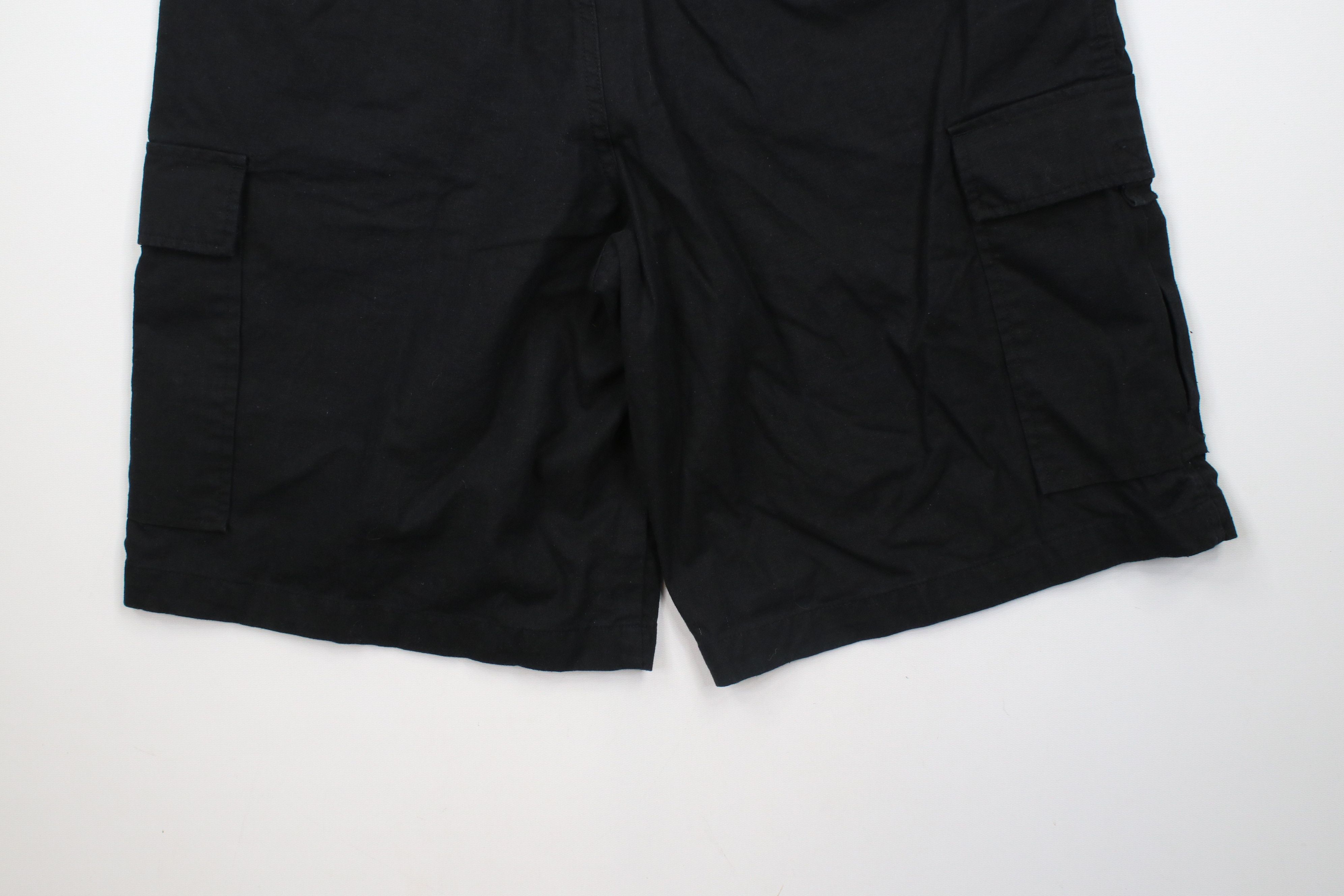 Vintage Vintage 90s Streetwear Fit Linen Blend Cargo Shorts Black Size US 36 / EU 52 - 10 Thumbnail