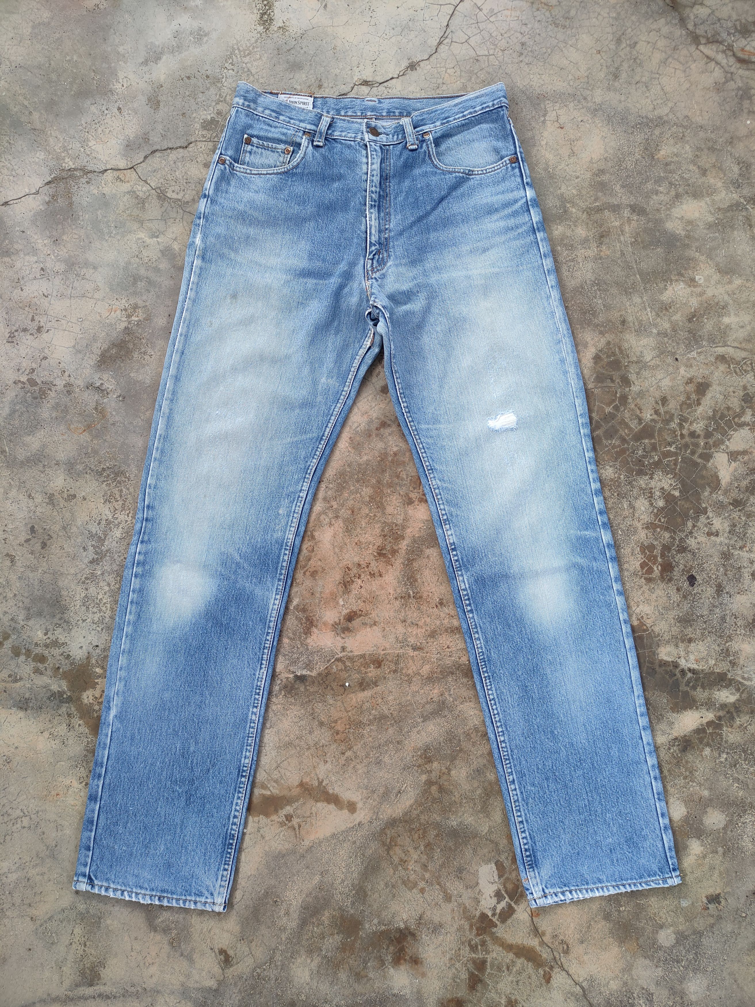 image of Distressed Denim x Jean 32 Vintage Japanese Faded Distressed Jeans Denim Pants in Faded Blue, Men's