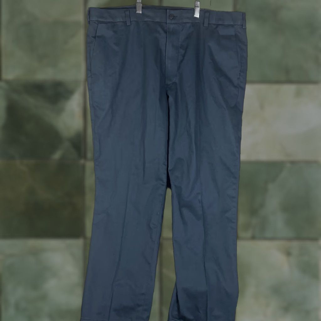 Brooks Brothers Brooks Brothers Clark Fit Advantage Chino Pants Mens 42x30 Navy Blue Stretch Cotton Spandex Flat Front Straight Leg Zip Front Pocketed Size US 42 / EU 58 - 1 Thumbnail