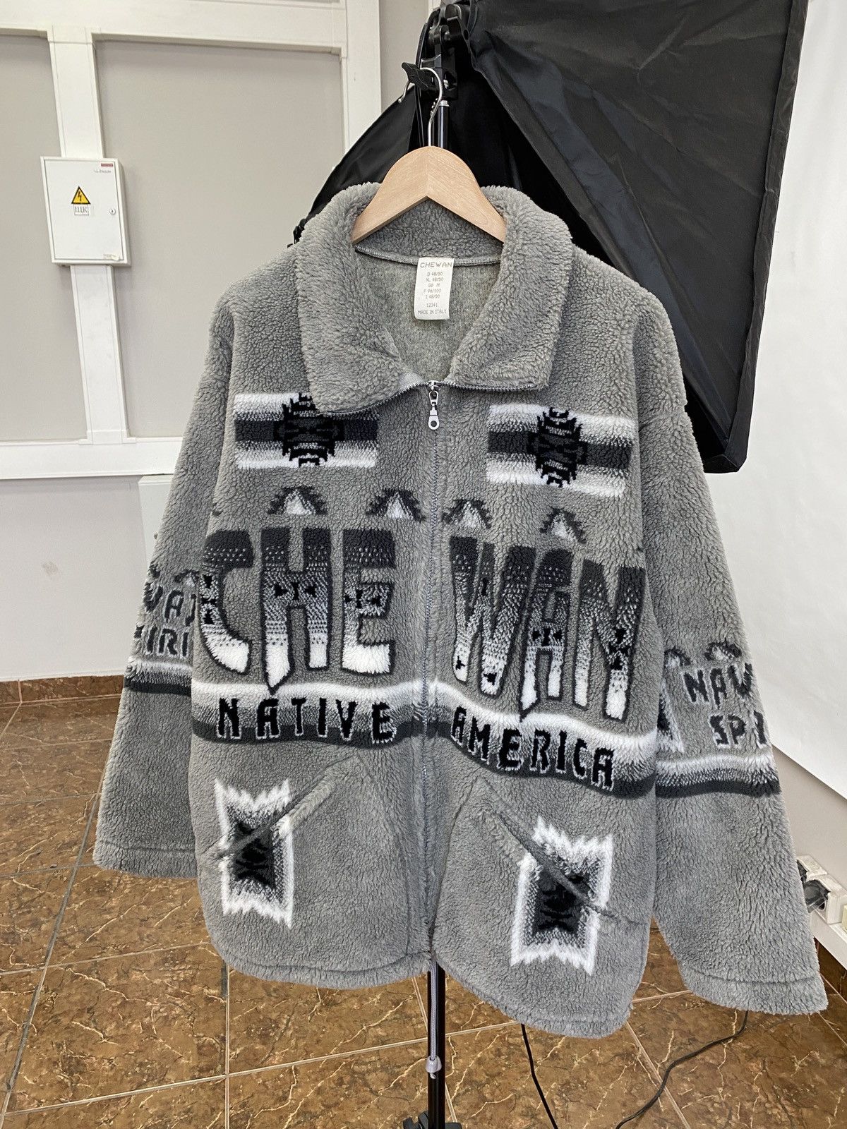 Native 🇺🇸 Vintage 90s Navajo CHEWAN NATIVE AMERICAN Indian Fleece Size US L / EU 52-54 / 3 - 1 Thumbnail