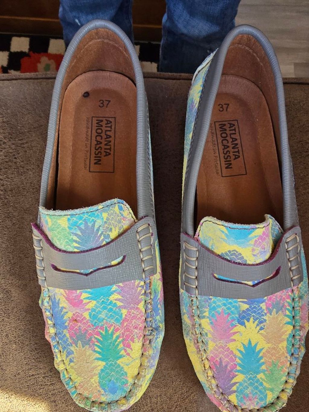 Other Atlanta Moccasin Pineapple Print Loafers Size 6.5 Yellow Size US 7 / IT 37 - 5 Thumbnail