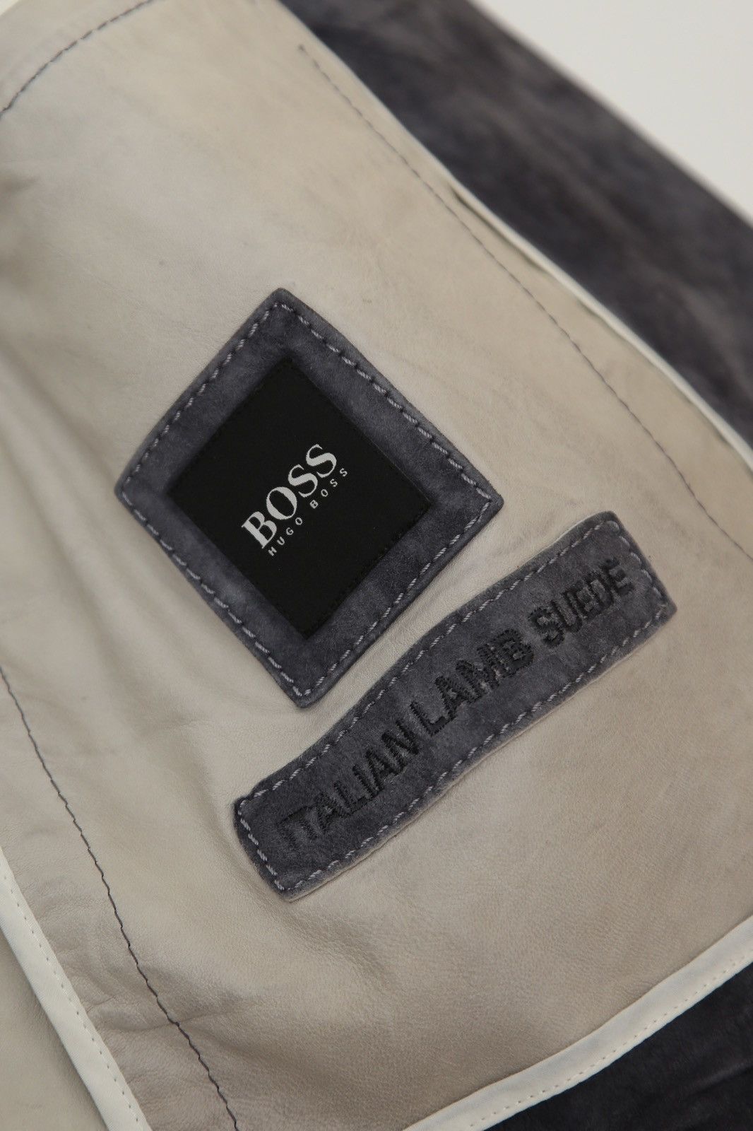 Genuine Leather × Hugo Boss Hugo Boss Grey Italian Lamb Suede Leather Blazer Jacket Size US M / EU 48-50 / 2 - 7 Thumbnail