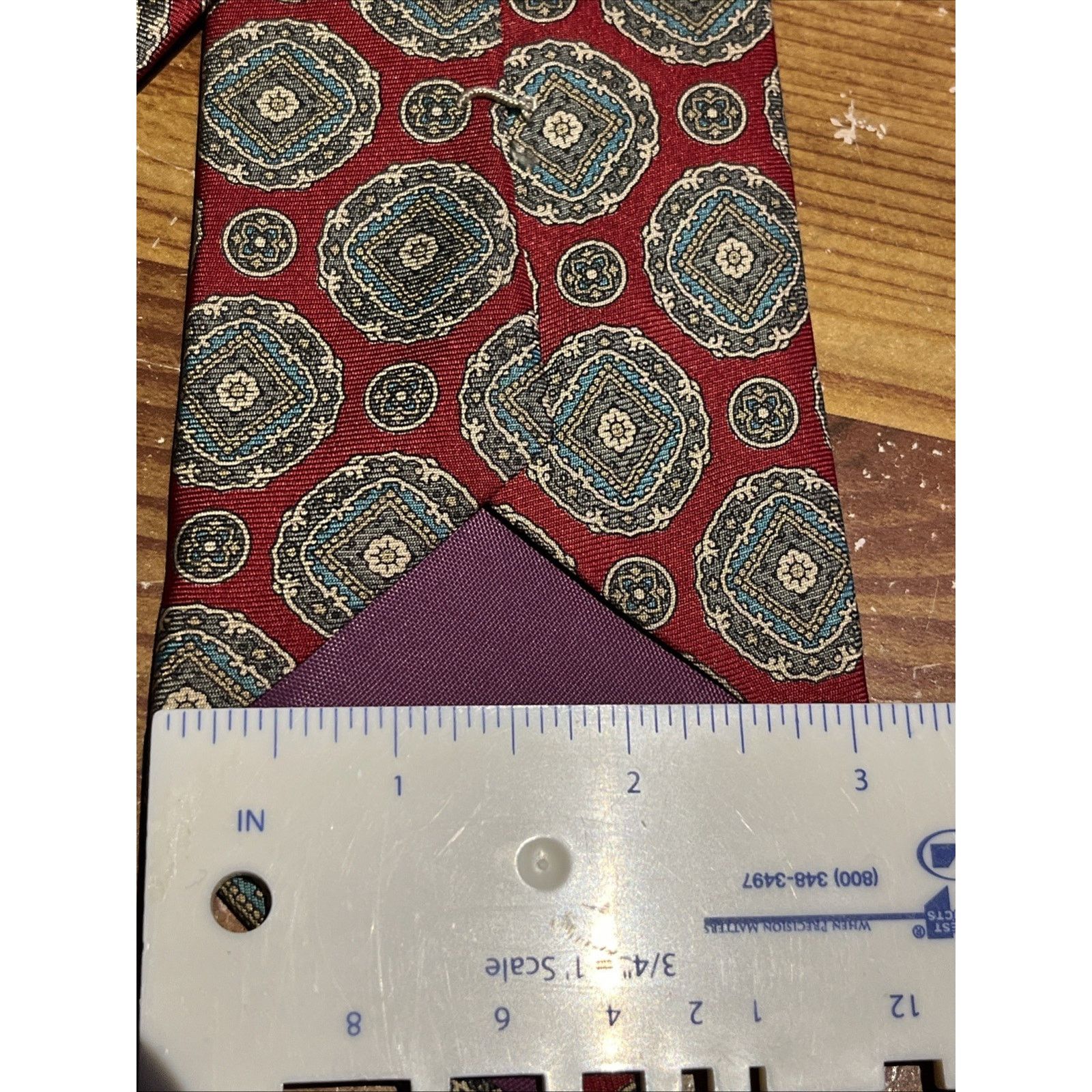Other david martin menswear vintage Red geometric silk necktie Size ONE SIZE - 4 Thumbnail