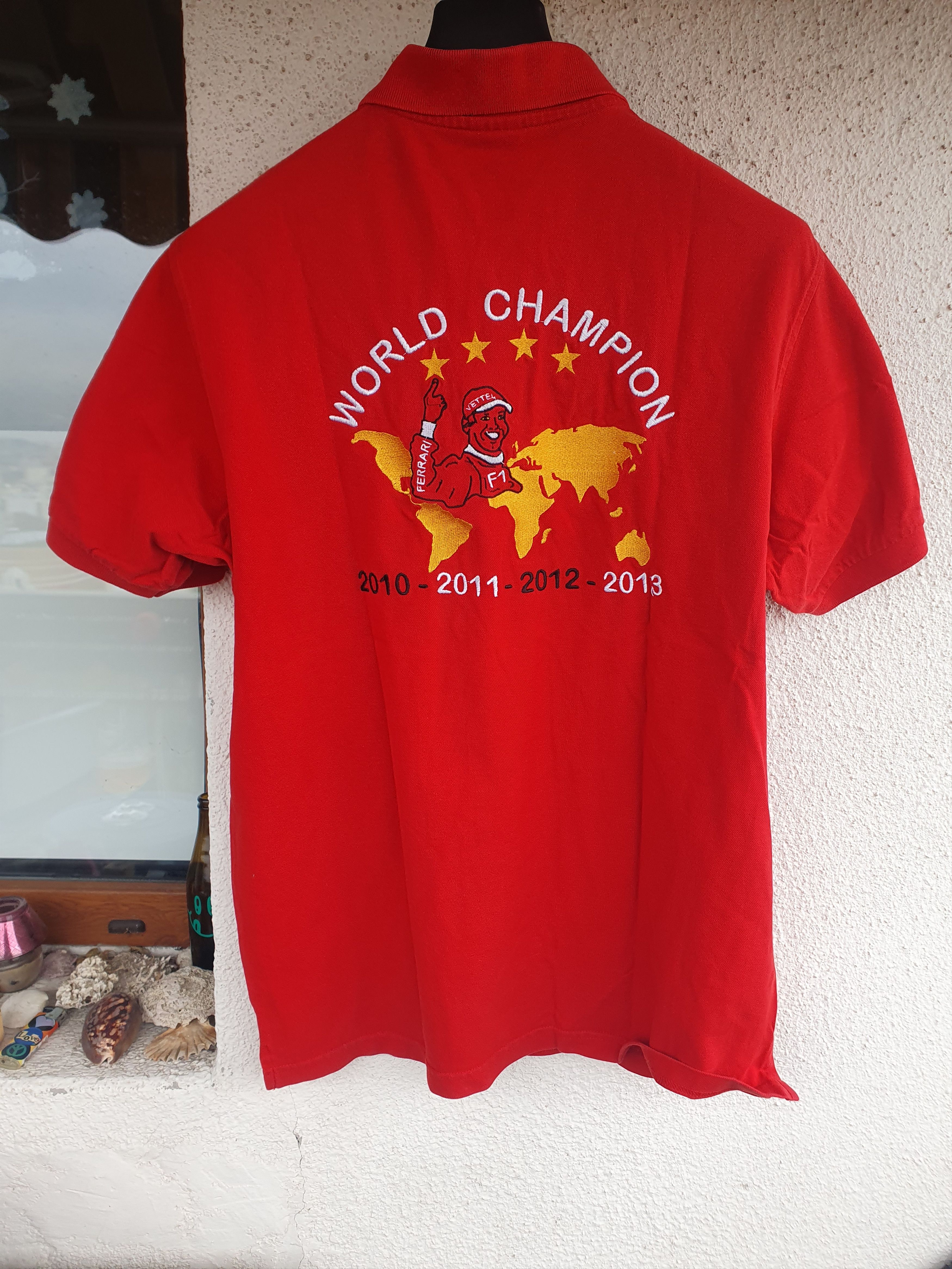 Formula 1 Sebastian Vettel Polo T-shirt World Champion 2010-2013 sz L Size US L / EU 52-54 / 3 - 10 Thumbnail