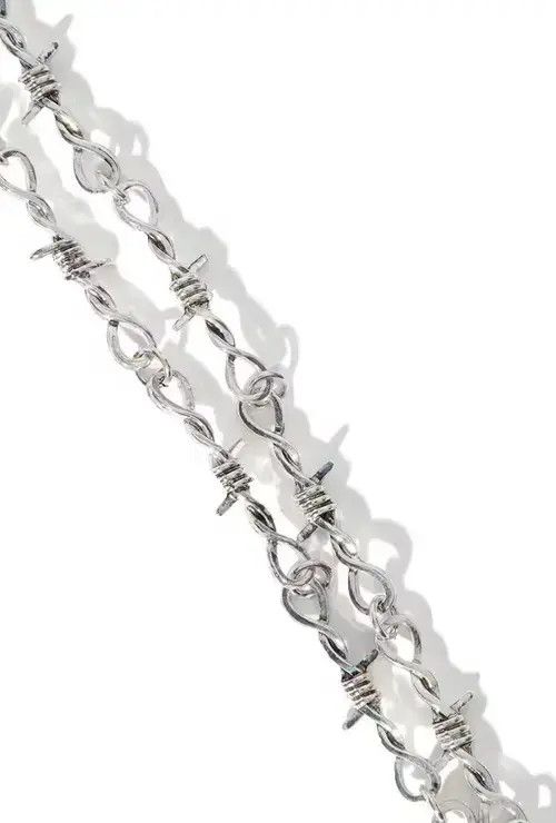 Japanese Brand Barbed Wire Necklace Chain in Silver Size ONE SIZE - 3 Thumbnail