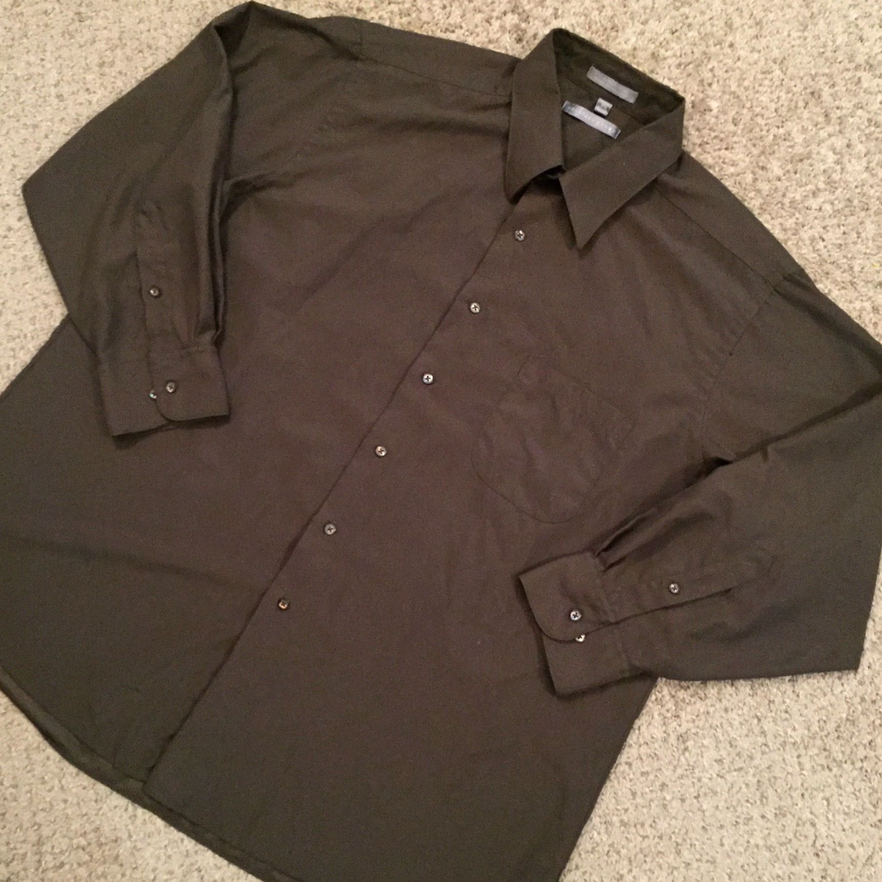 Geoffrey Beene Geoffrey Beene Shirt Mens 17.5 Green Microfiber Long Sleeve Button Up Size US XXL / EU 58 / 5 - 2 Thumbnail