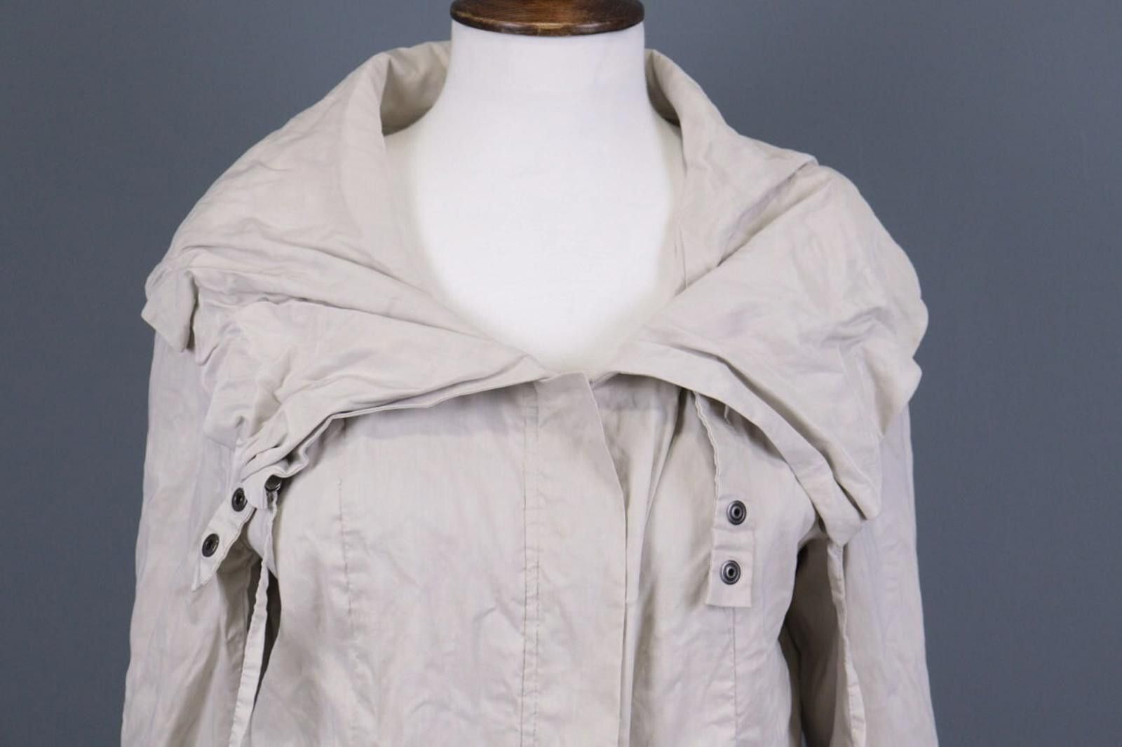 Designer Ladies Sarah Pacini Ivory Long Trench Coat Jacket Size M / US 6-8 / IT 42-44 - 2 Thumbnail