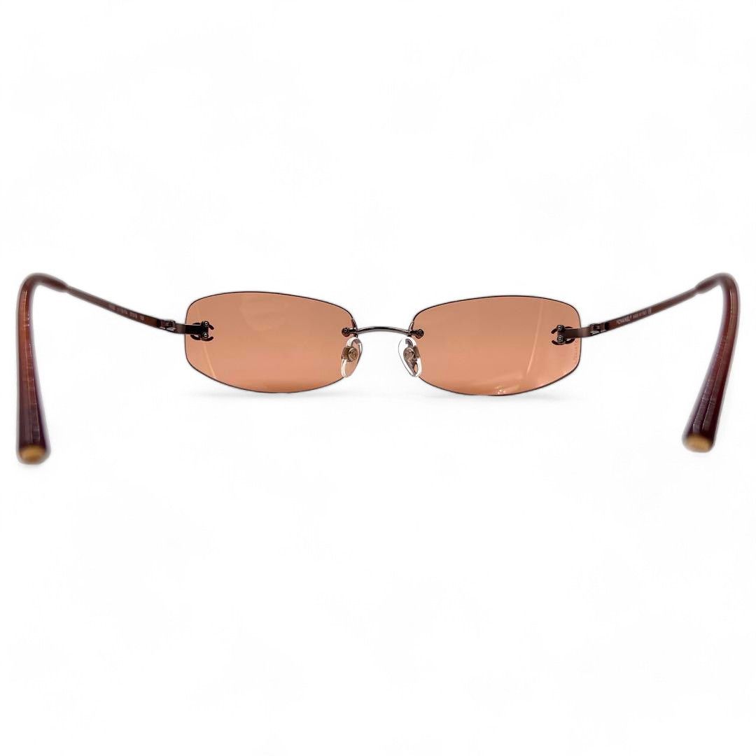 Chanel Chanel - Pink Sunglasses Metal Silver Coco with Case Size ONE SIZE - 4 Thumbnail
