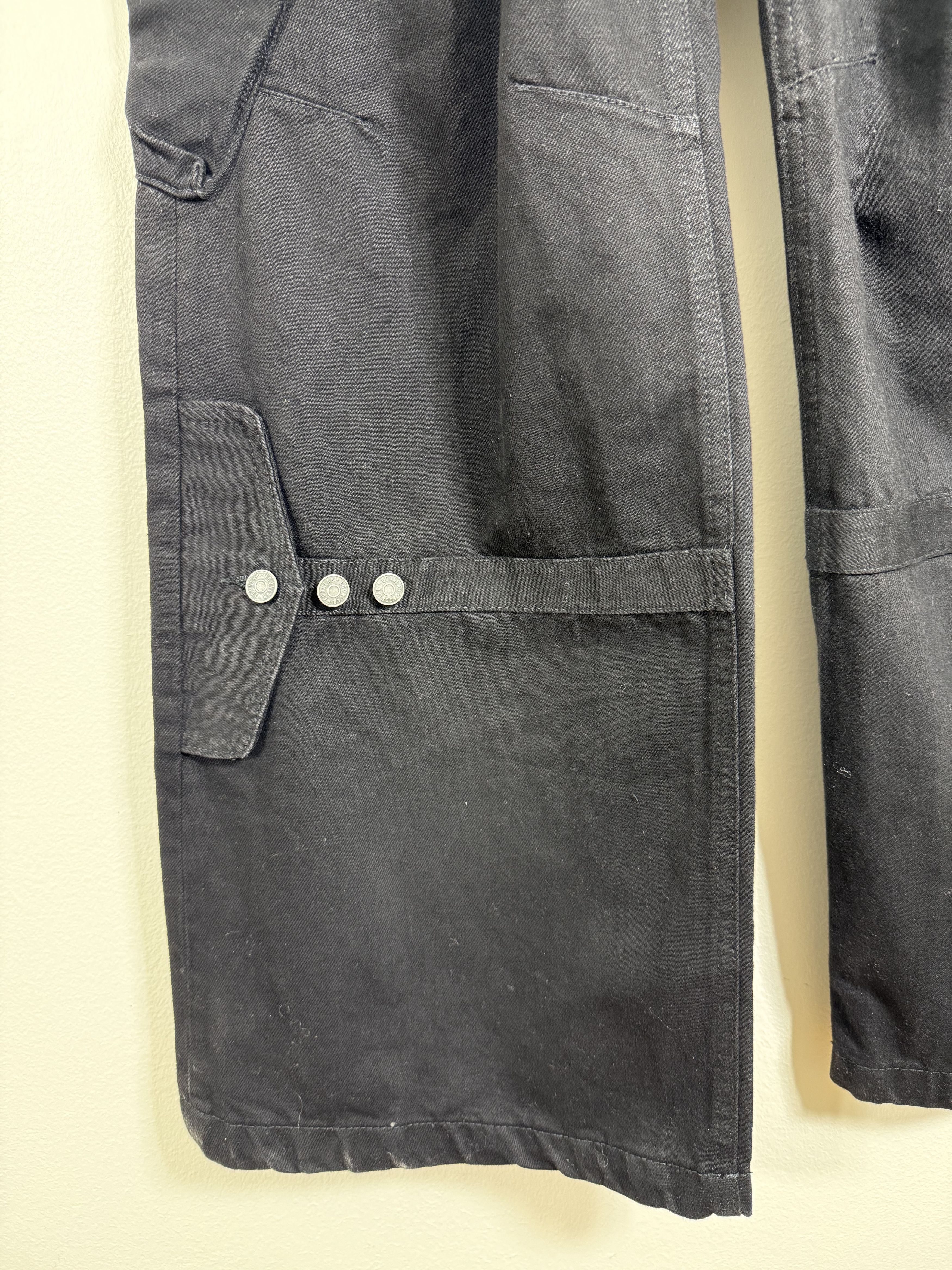 Egon Lab SS24 Wide Leg Adjustable Black Denim Cargo Pants Size US 32 / EU 48 - 4 Thumbnail