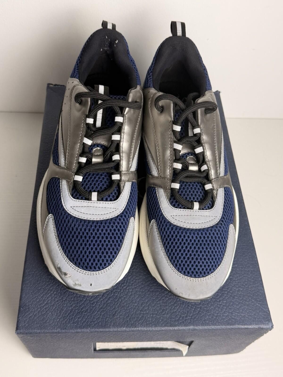 Dior Dior B22 Sneakers Silver & Navy Blue Mesh SZ 44 (US 11) Size US 11 / EU 44 - 3 Thumbnail