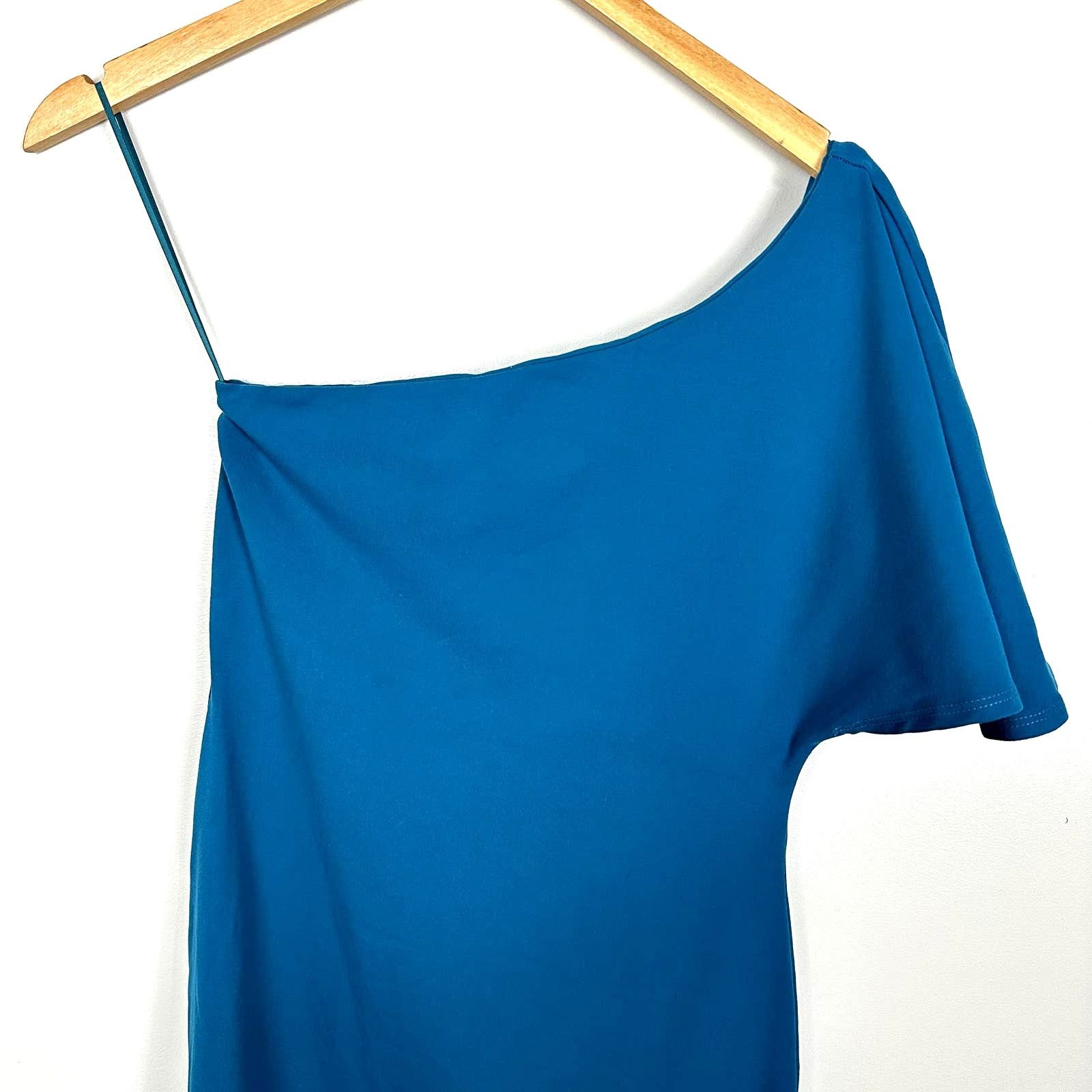 Susana Monaco Susana Monaco One Shoulder A-Line Mini Blue Cocktail Dress S Size S / US 4 / IT 40 - 5 Thumbnail