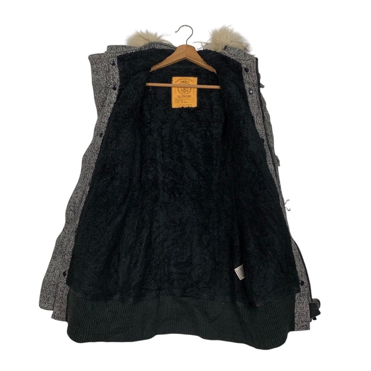Japanese Brand Sly Military Herringbone Hooded Long Jacket Size US S / EU 44-46 / 1 - 12 Thumbnail