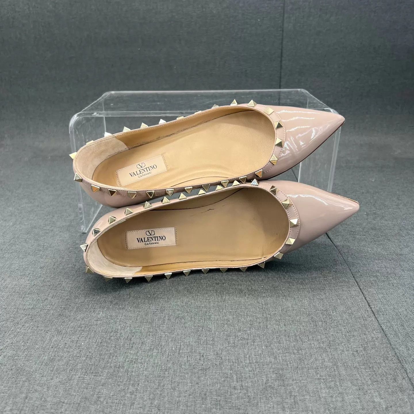 Valentino Valentino Rockstud Nude Leather Flat 38 Size US 7.5 / IT 37.5 - 6 Thumbnail