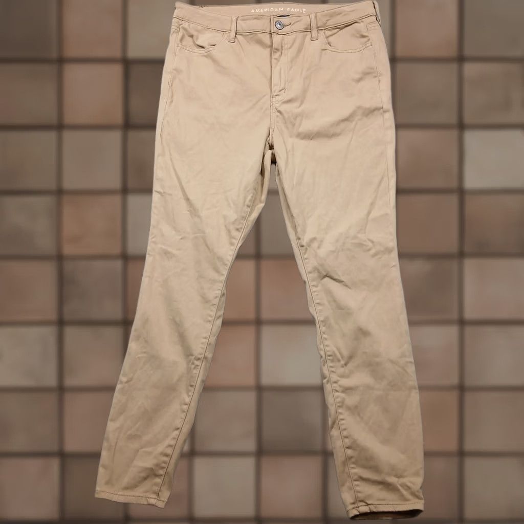 Vintage American Eagle Next Level Stretch Pants Women's 16 Regular Khaki Tan Size 38" / US 16 / IT 52 - 1 Thumbnail