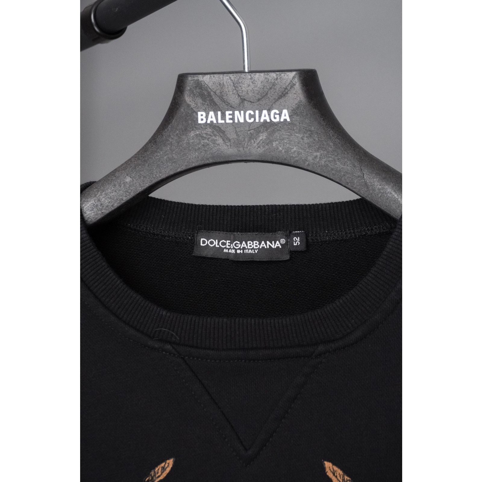 Dolce & Gabbana Dolce gabbana king bee print gold logo black crew sweatshirt Size US L / EU 52-54 / 3 - 5 Thumbnail