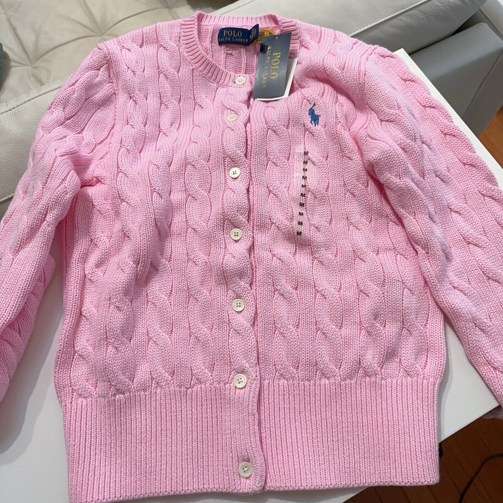 Ralph Lauren NEW Polo Ralph Lauren Women CottonCardigan Sweater Pink M Size M / US 6-8 / IT 42-44 - 3 Thumbnail