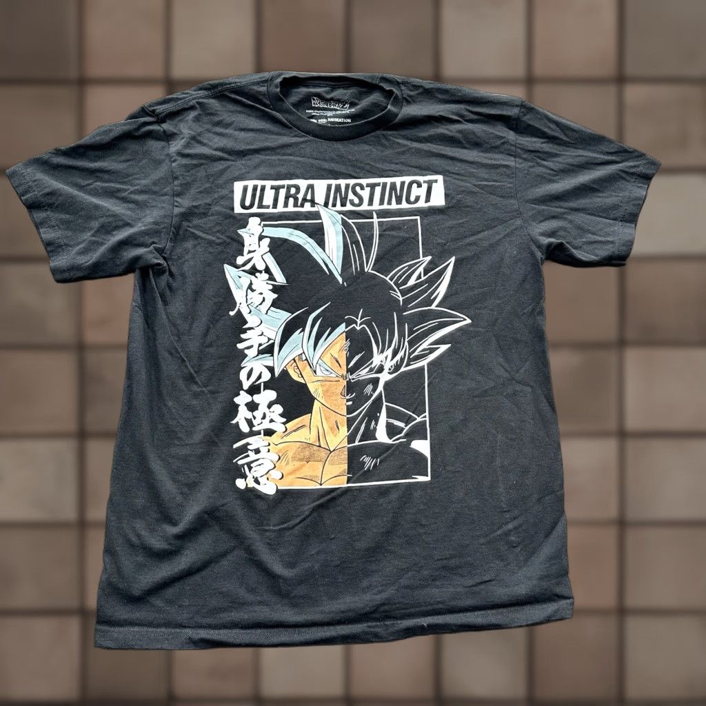 Vintage Dragon Ball Z Super Ultra Instinct T-Shirt Men L Black Cotton Graphic Print Size US L / EU 52-54 / 3 - 1 Thumbnail
