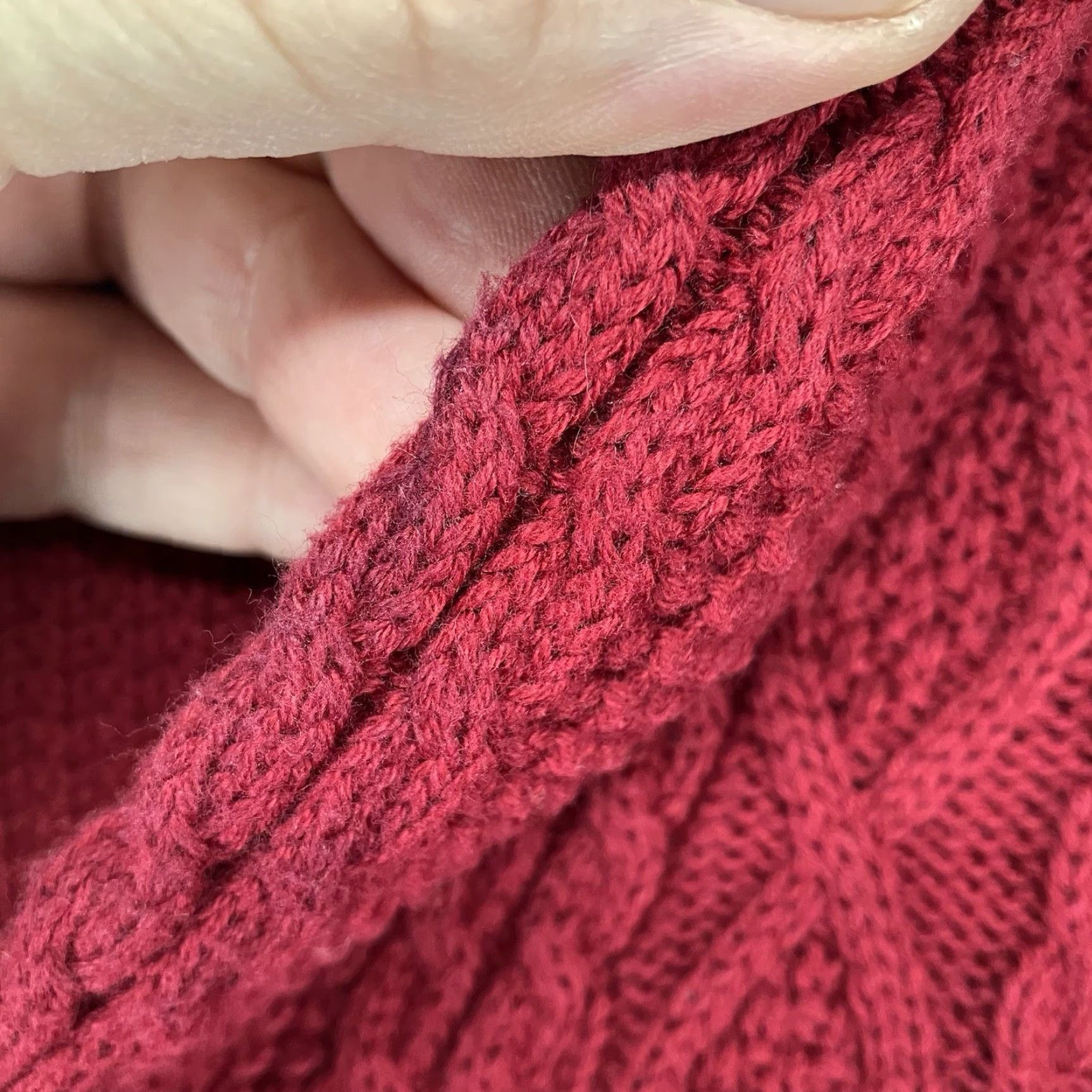 Vintage VINTAGE JEANNE PIERRE Women's XL Brick Red Multi Knit Sweater All Cotton Womens Size XL / US 12-14 / IT 48-50 - 5 Thumbnail