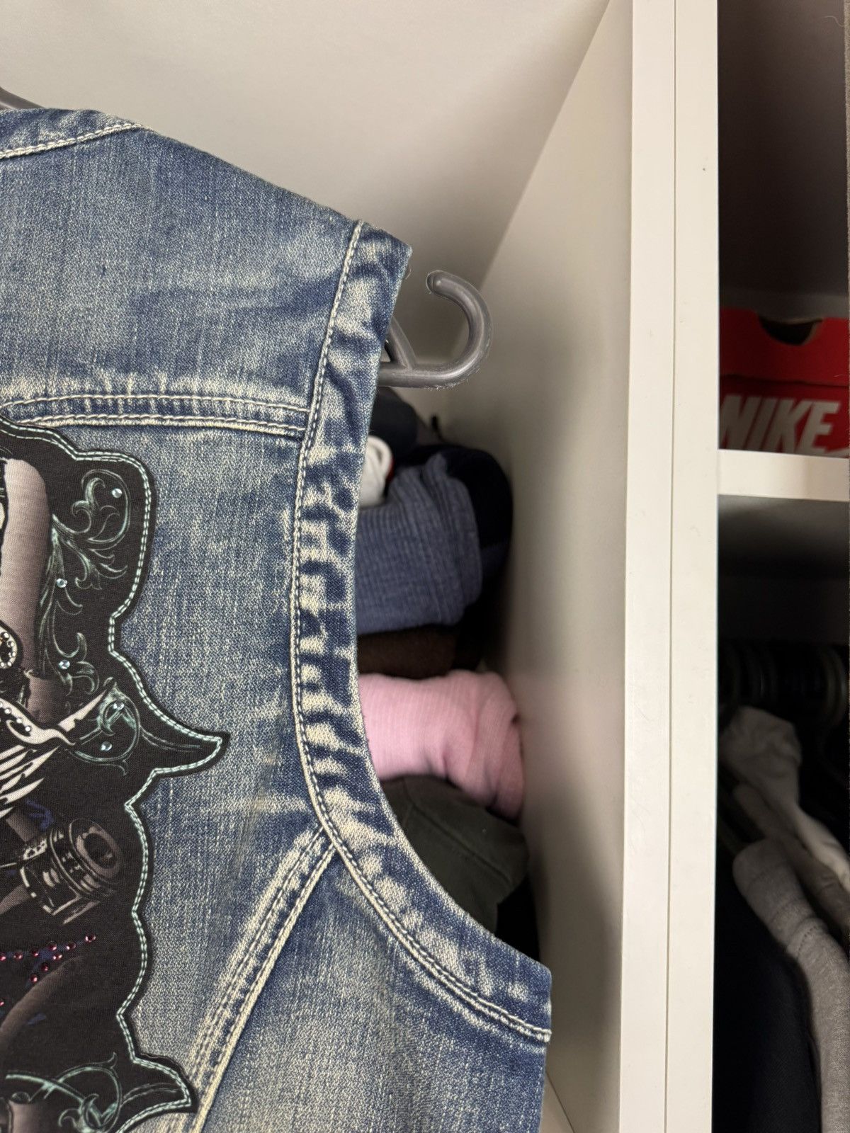 Harley Davidson Y2K Harley Davidson Women's Embellished Graphic Denim Vest Size M / US 6-8 / IT 42-44 - 6 Thumbnail