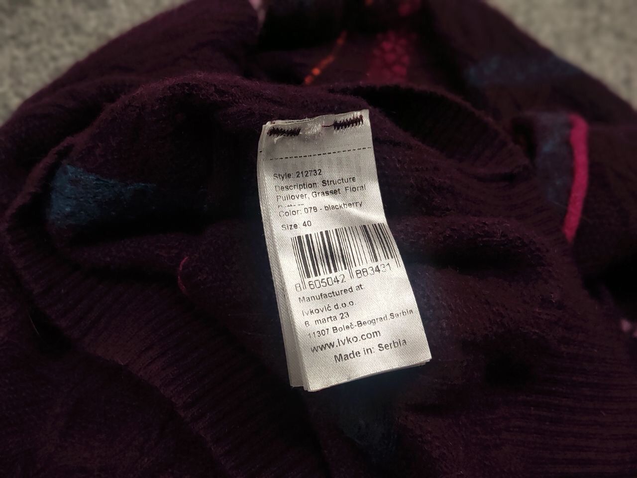 Japanese Brand Ivko Structure pullover pattern Wool blackberry Sweater Size L / US 10 / IT 46 - 16 Thumbnail