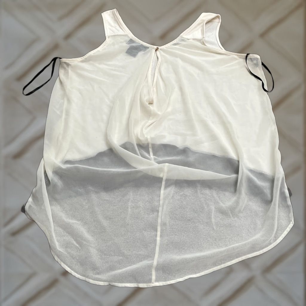Vintage Kardashian Collection Tank Top Womens XL Ivory Chiffon Sleeveless Sheer Casual Sleeveless Tank Top Womens XL Ivory Chiffon Size XL / US 12-14 / IT 48-50 - 1 Thumbnail