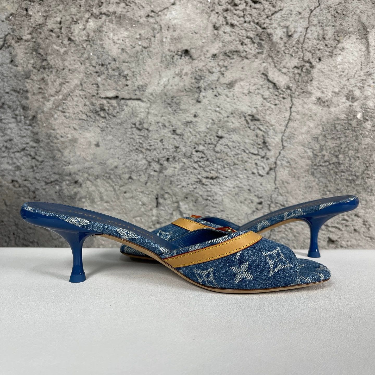 Louis Vuitton Louis Vuitton denim monogram heeled sandal women's 37 Size US 6.5 / IT 36.5 - 5 Thumbnail
