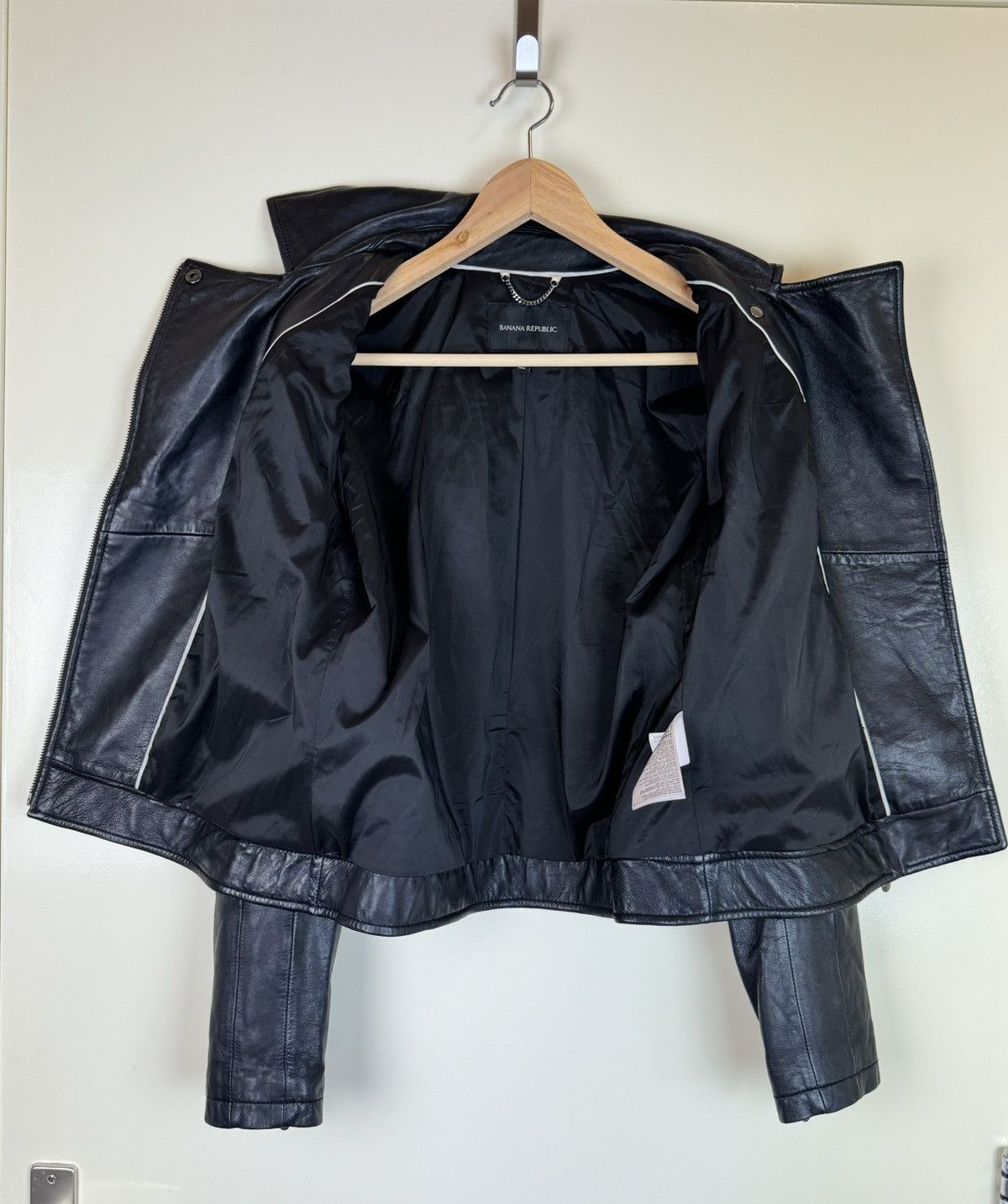 Banana Republic Leather biker moto motorcycle jacket quilted sleeves S Size S / US 4 / IT 40 - 14 Thumbnail