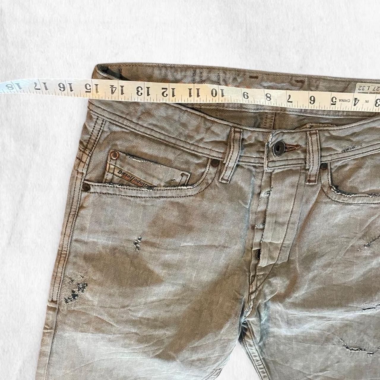 Diesel Diesel Deadstock BRADDOM 27x32 distressed pinstriped tan Size US 27 - 5 Thumbnail