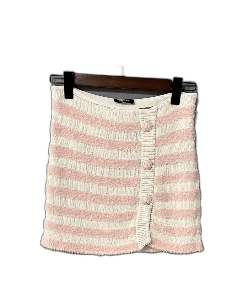 Balmain Striped Knit Skirt by Balmain Size 34" / US 12 / IT 48 - 1 Thumbnail